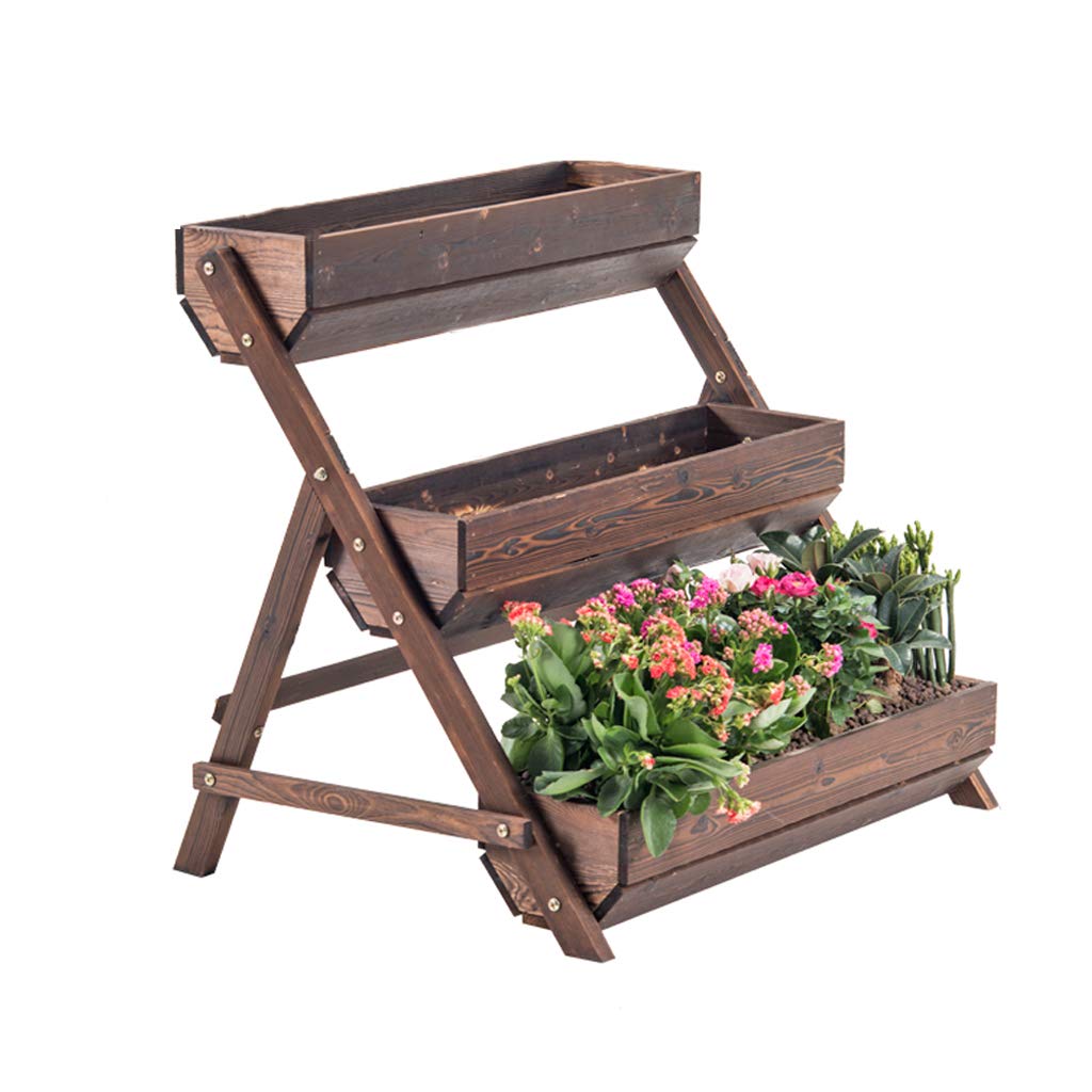3-Tier Wooden Flower Stand Storage Shelf - Plant Pot Holder & Bonsai Display Rack for Succulents | Perfect Gardening Gift for Outdoor & Indoor Gardens, Balcony Decor, Patio Plant Organizer