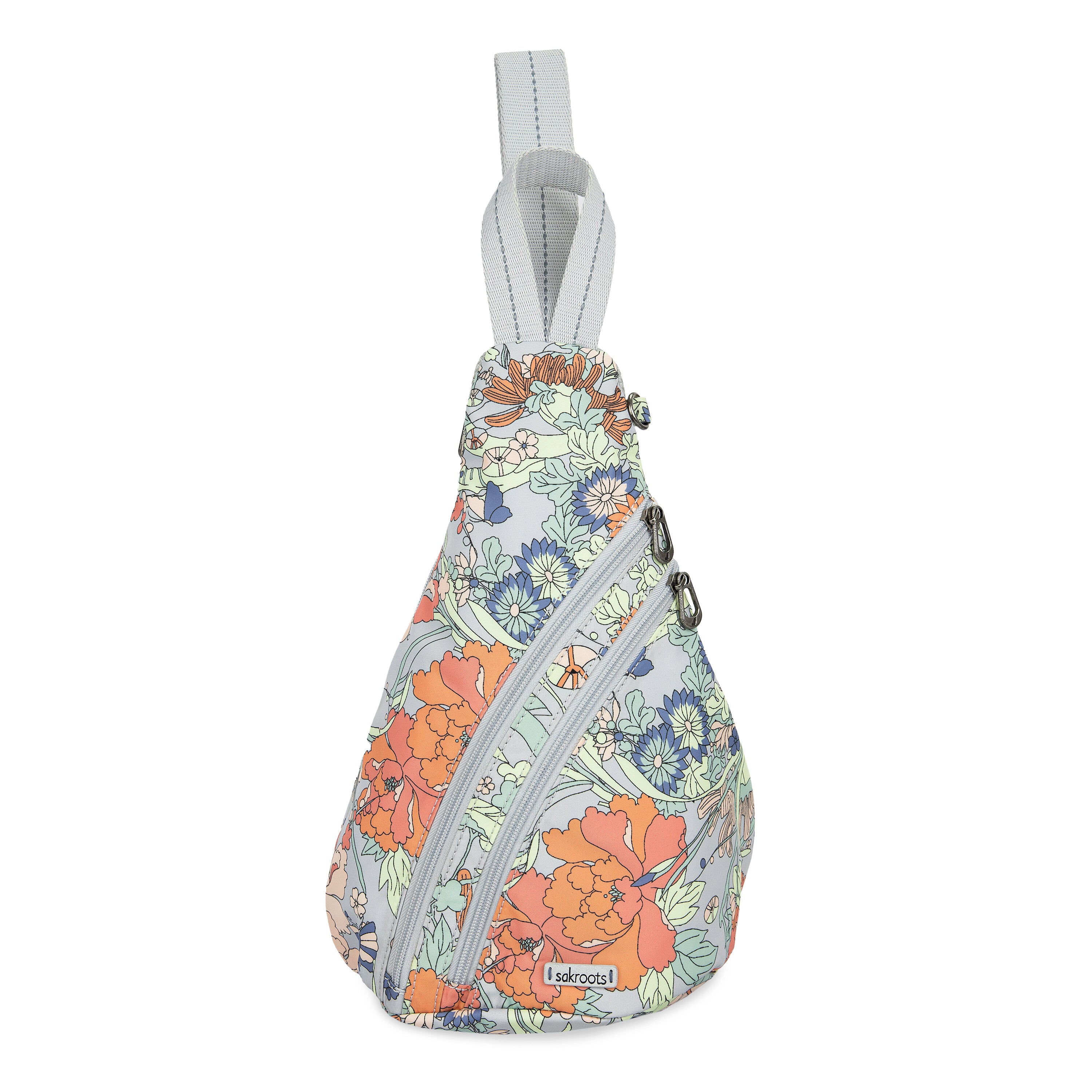 Eco Twill - Light Grey Flower Power