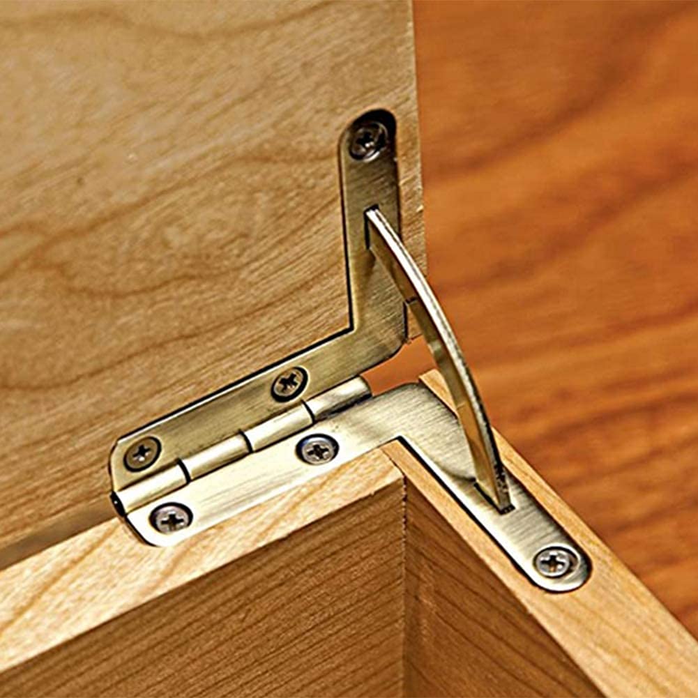Yinpecly 10Pcs Silver Tone Foldable Iron Quadrant Hinge Jewelry Wine Box Wooden Case 43 x 39mm - Perfect for Jewelry Storage, Wine Gift Packaging & Home Decor