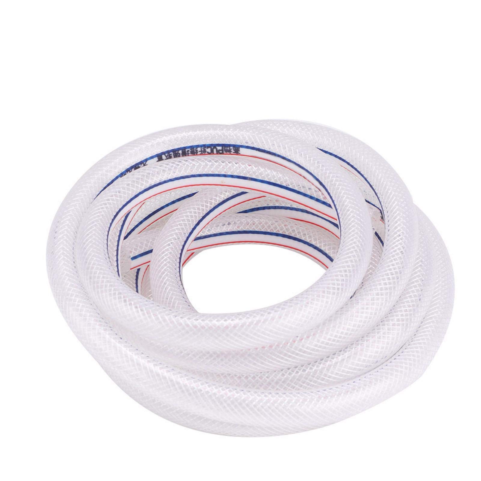 Clear PVC Braided Hose - 8 Meters Flexible Garden Tube for Irrigation, Industrial & Agricultural Use | Durable Water Hose for Lawn, Farm, and Greenhouse Watering