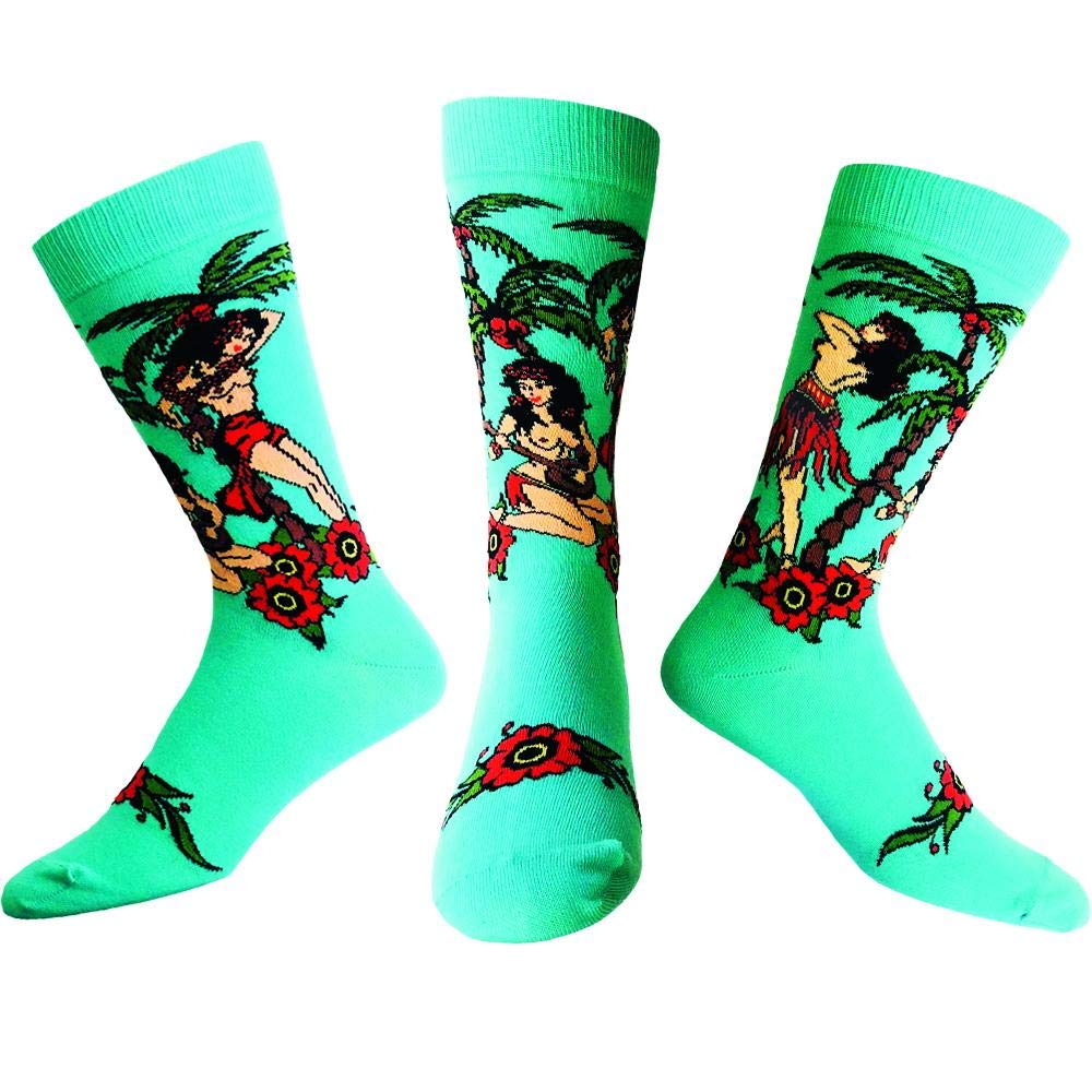 Ozone Men's Tropical Print Funny Socks - Colorful Novelty Dress Socks for Casual Wear, Gifts & Tropical Themed Parties
