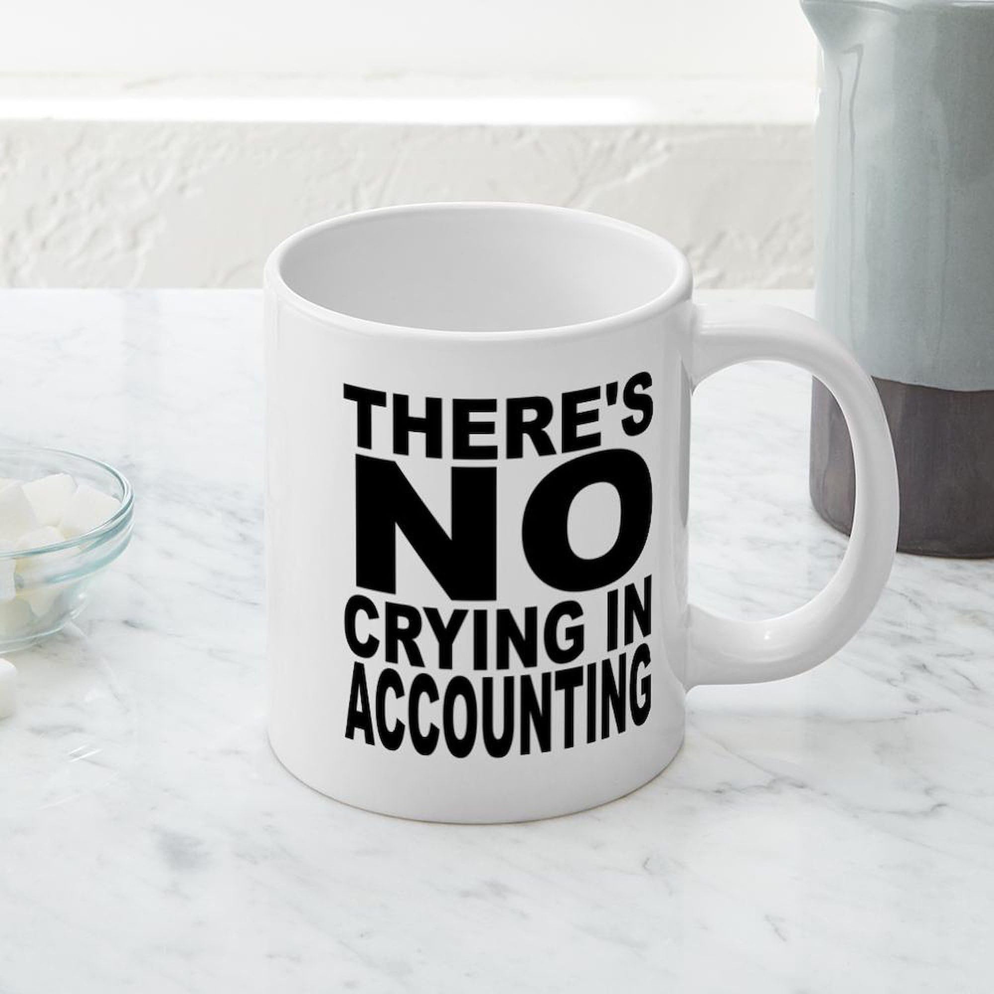 Funny Accounting Coffee Mug - 20 oz Ceramic Mega Mug for Accountants | 'There's No Crying in Accounting' Humor | Perfect for Office, Gifts & Tax Season