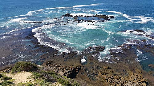 Home Comforts Ocean Rock Pool Tidal Pool Laminated Poster - 20x30 Inch Vibrant Coastal Wall Art, Waterproof Decor for Bathroom, Beach House, Living Room & Office