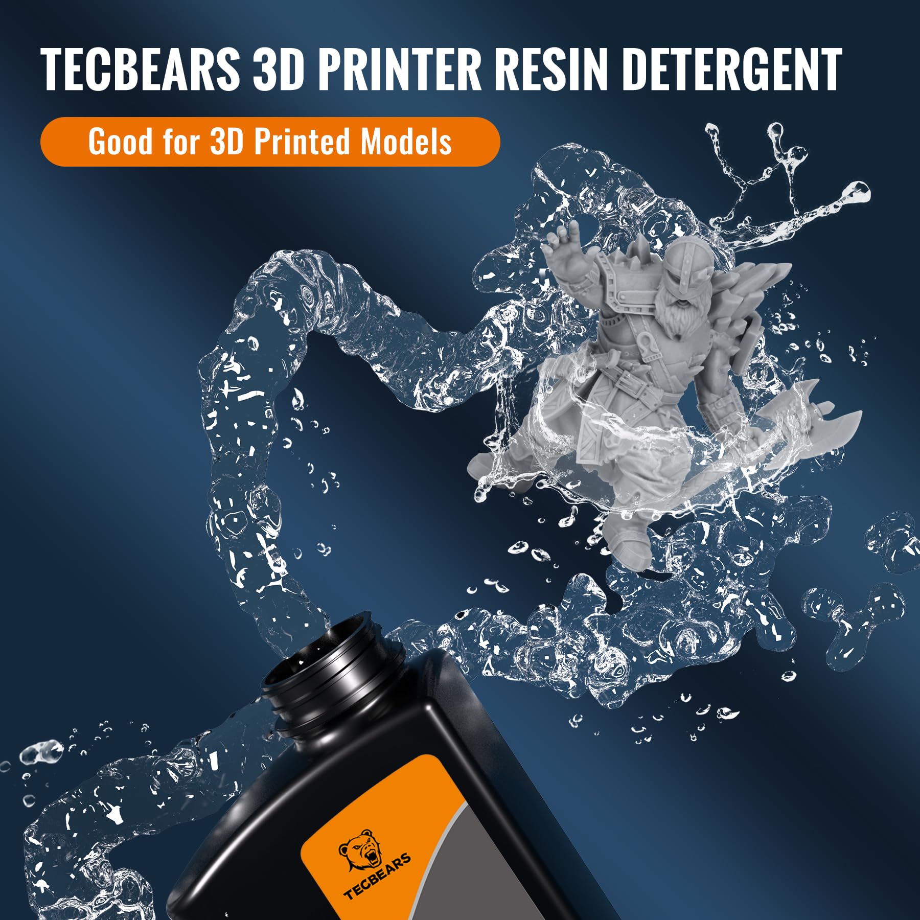 Premium 3D Printer Resin Cleaner 4KG (8.8 lbs) - Non-Toxic Reusable Detergent for UV Resin & 3D Printing - 2-Pack (2KG x 2) for Professional 3D Printing & Model Cleaning - Perfect for Home Workshops & Maker Spaces