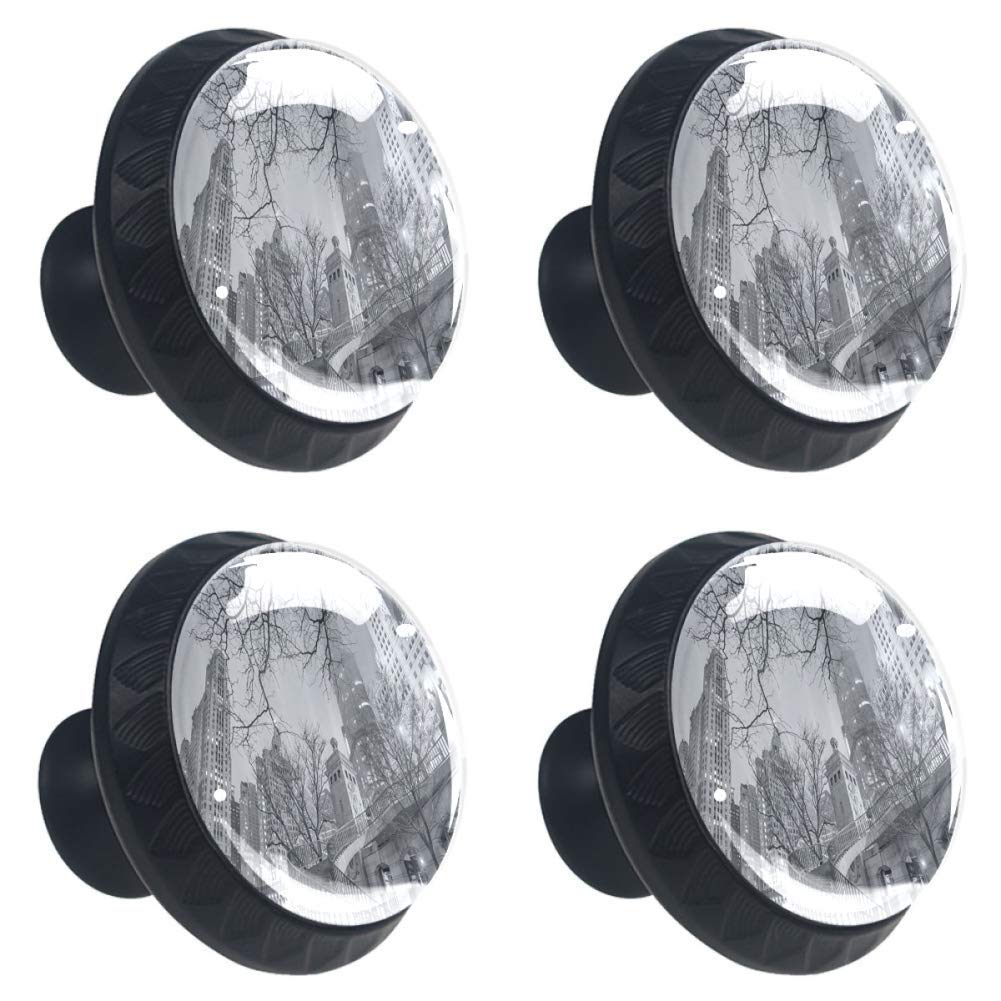 Chicago City Skyline Cabinet Knobs - 4 Pack for Kitchen & Dresser Drawers