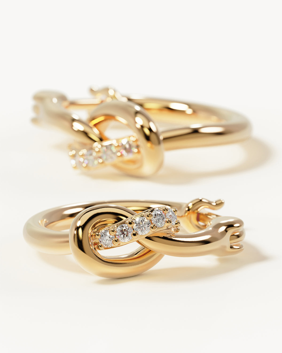 18K Gold Vermeil Love Knot Hoop Earrings with Lab-Grown Diamonds - Perfect for Valentine's Day, Anniversary & Romantic Gifts
