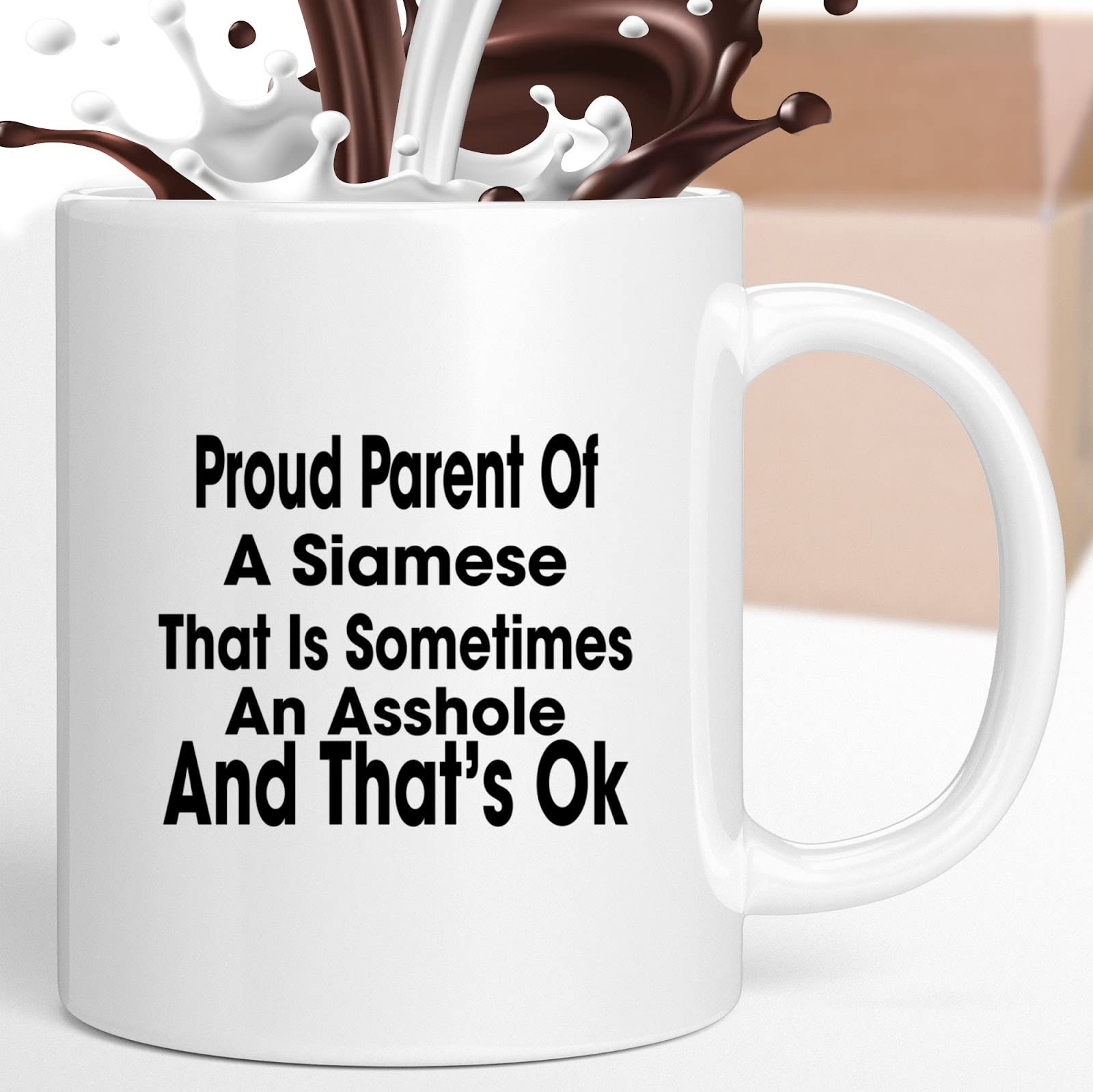 Siamese Cat Coffee Mug - Perfect Gift for Siamese Cat Lovers, Siamese Moms & Women | Cute Ceramic Tea Cup for Home, Office & Cat Themed Parties
