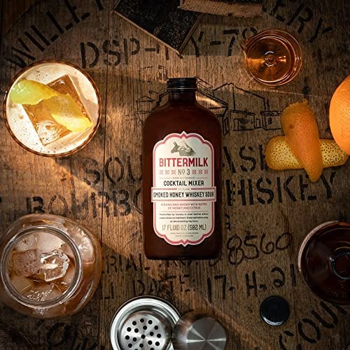 Bittermilk Bestselling Whiskey Cocktail Mix Bundle - No.1 Bourbon Barrel Aged Old Fashioned & No.3 Smoked Whiskey Sour - Makes 34 Drinks - Perfect for Home Bars, Parties & Gifts