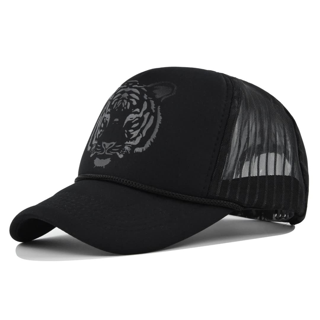 Stylish Tiger Print Baseball Cap - Adjustable Trucker Mesh Hat for Men & Women - Perfect for Outdoor Sports, Casual Wear & Fashion Accessories