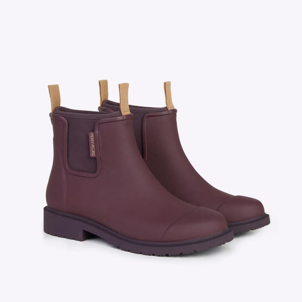 Merry People Dark Cherry Bobbi Rain Boots - Waterproof Women's Chelsea Boots for Walking, Gardening & Outdoor Adventures