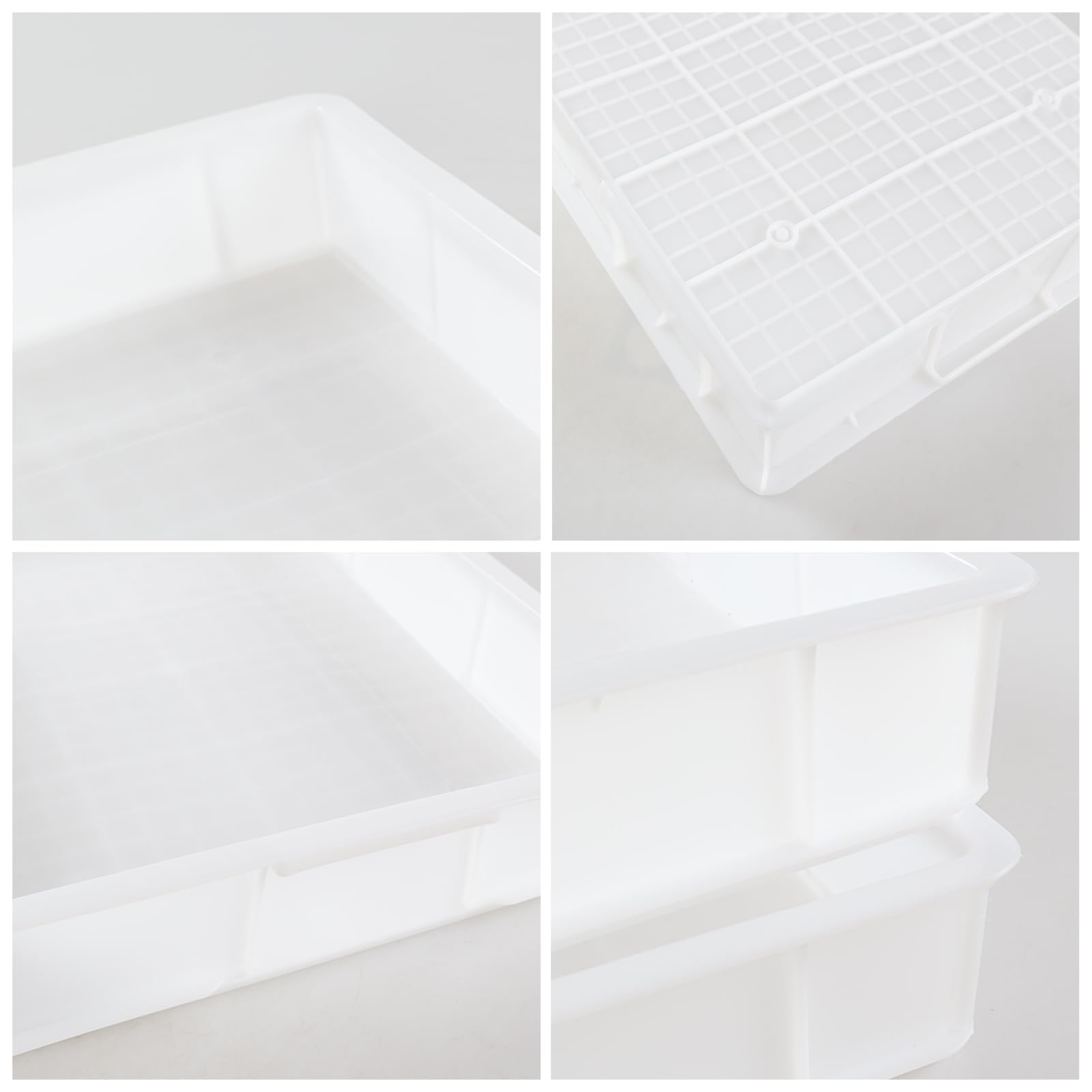 4-Pack Commercial Stackable Pizza Dough Proofing Boxes - Plastic Bread & Pastry Dough Trays for Bakeries, Restaurants & Home Baking