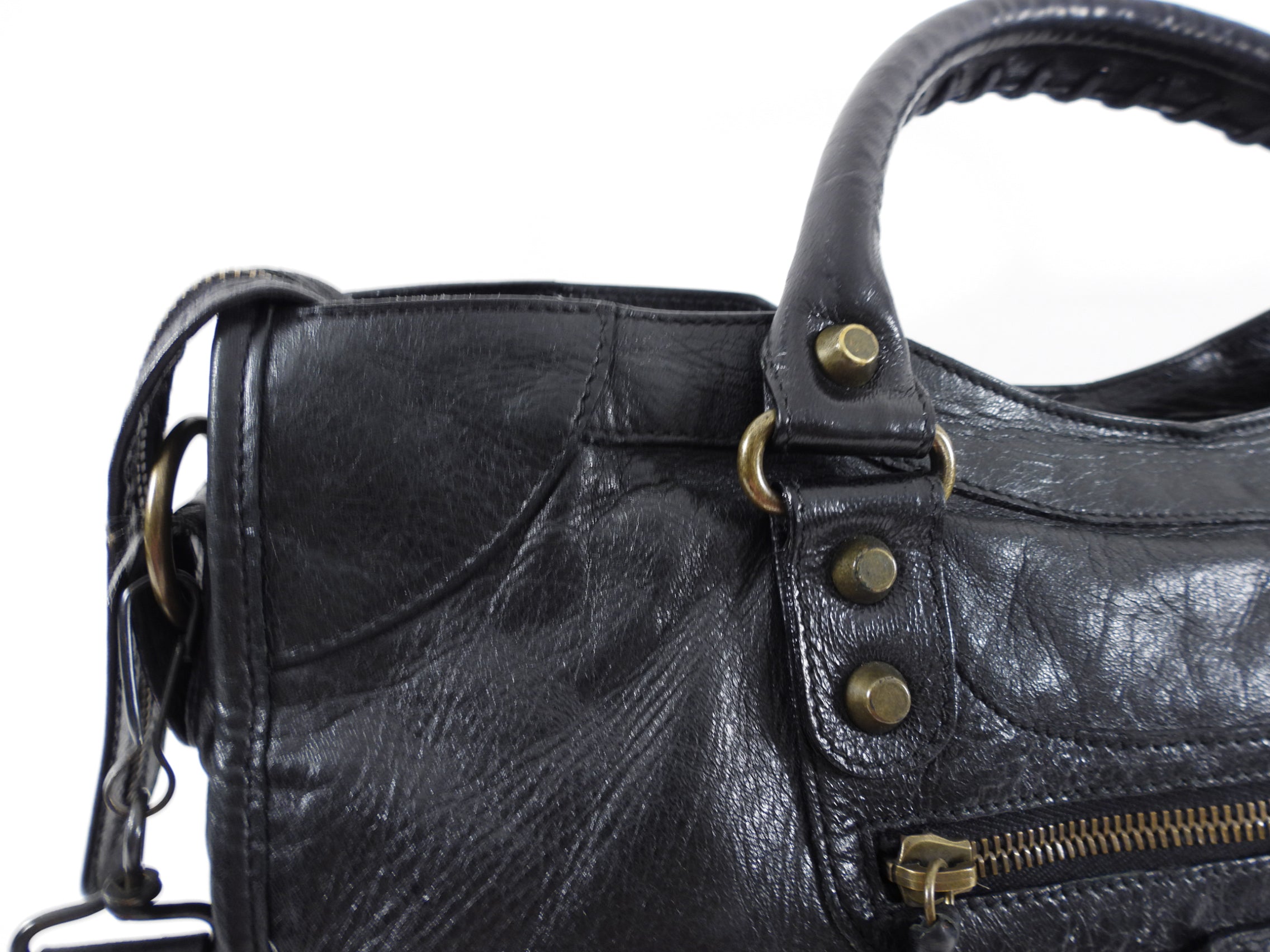 Balenciaga Black Lambskin Leather City Bag - Luxury Handbag for Women, Designer Crossbody Purse with Shoulder Strap - Perfect for Work, Travel & Evening Events