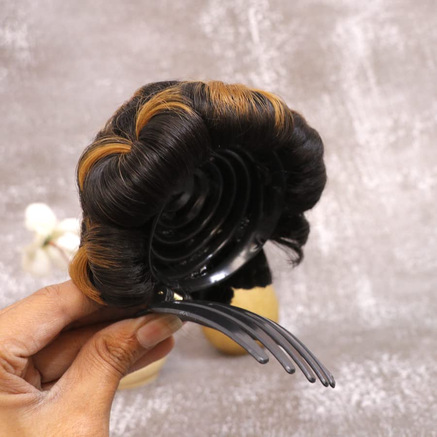 Shipaara Full Synthetic Hair Juda for Women - Dark Golden Highlight Hair Extension for Bun Decoration | Perfect for Weddings, Parties & Special Events