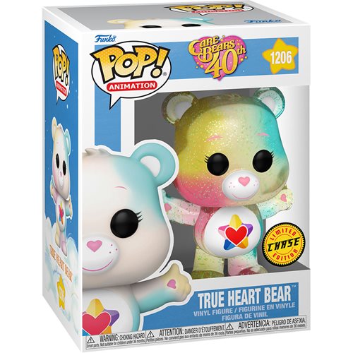 Care Bears 40th Anniversary True Heart Bear Glitter Chase Pop! Vinyl Figure #1206 - Collectible Toy for Fans & Gift for Kids Birthday