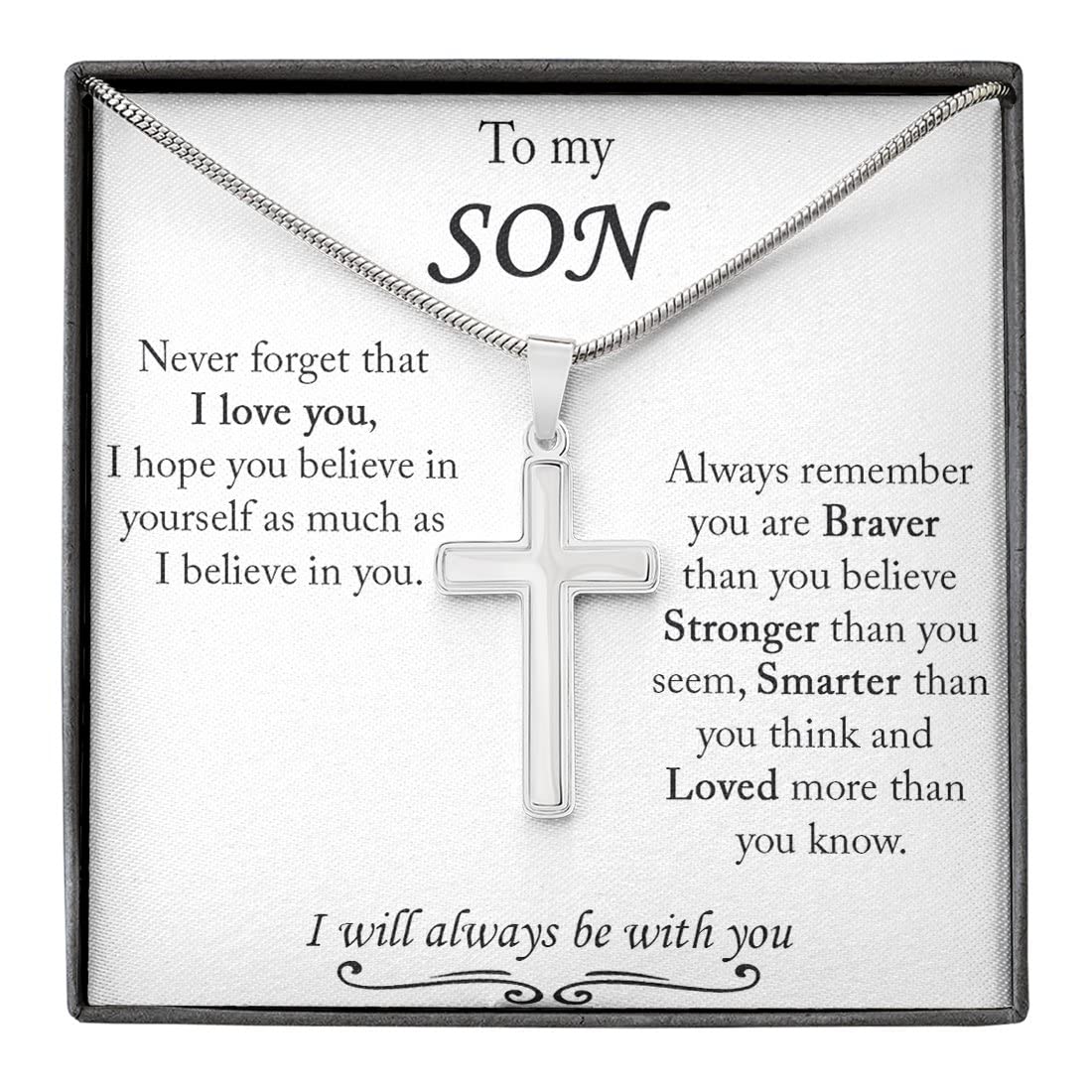 Personalized Son Necklace Gift from Mom or Dad - Unique Birthday, Graduation, Father-Son Bonding Keepsake for Special Occasions