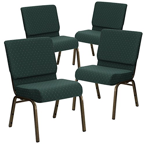 Hunter Green Dot Patterned Fabric/Gold Vein Frame