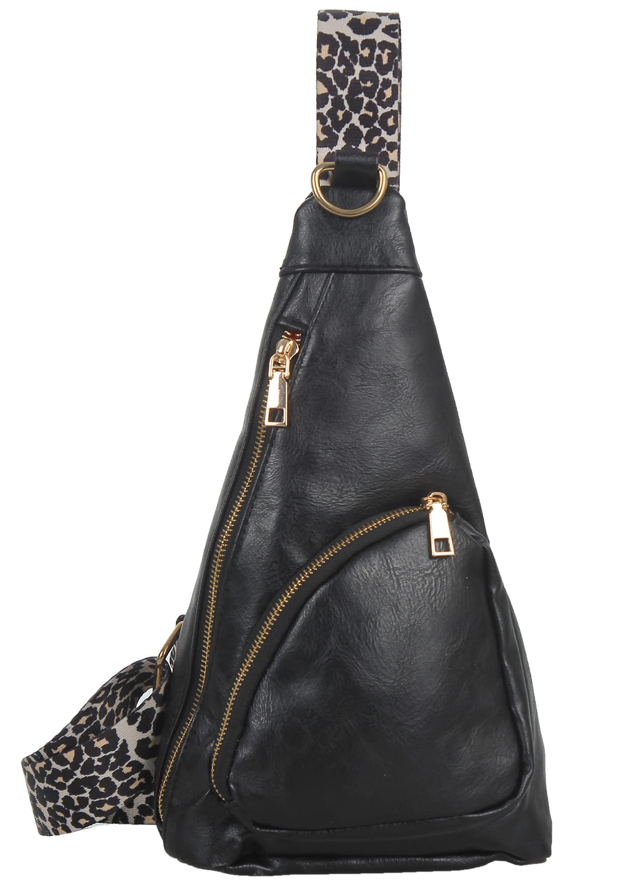 Women's Crossbody Sling Bag with Leopard Strap - Travel & Hiking Backpack