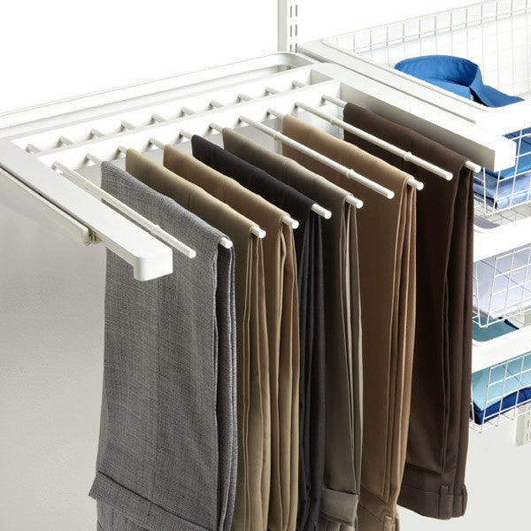Elegant Décor Gliding Pant Rack - Space-Saving Closet Organizer for Hanging Pants, Trousers & Skirts - Perfect for Bedroom, Walk-in Closet & Dorm Organization