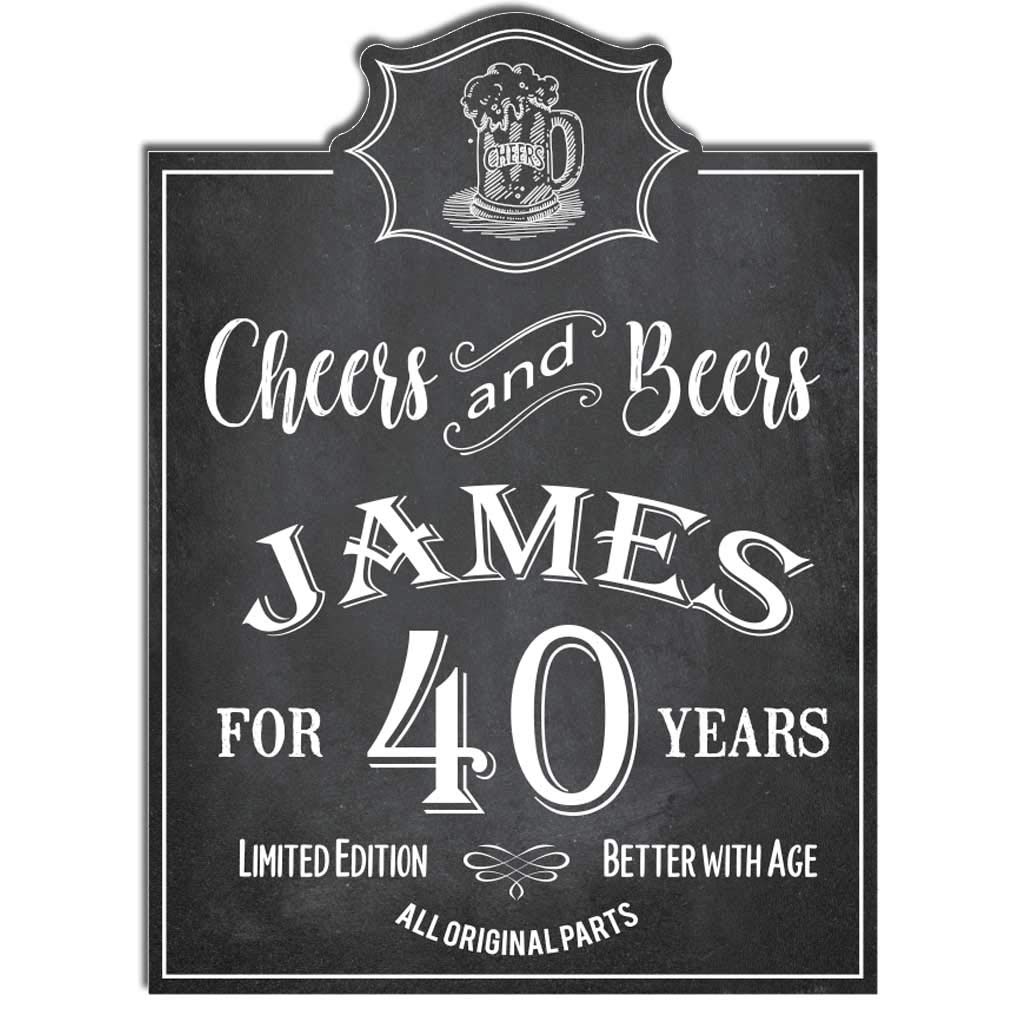 Custom 40th Birthday Yard Sign - Cheers to 40 Years Beer Theme Party Decor (17x23 inches) | Personalized Outdoor Lawn Decoration for Anniversary Celebrations & Backyard Parties