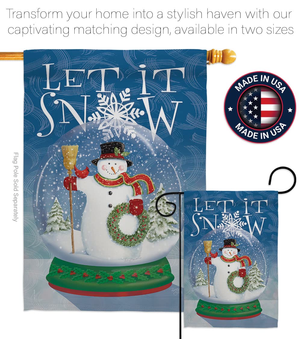Snowman Snow Globe Christmas Flag Set - 28