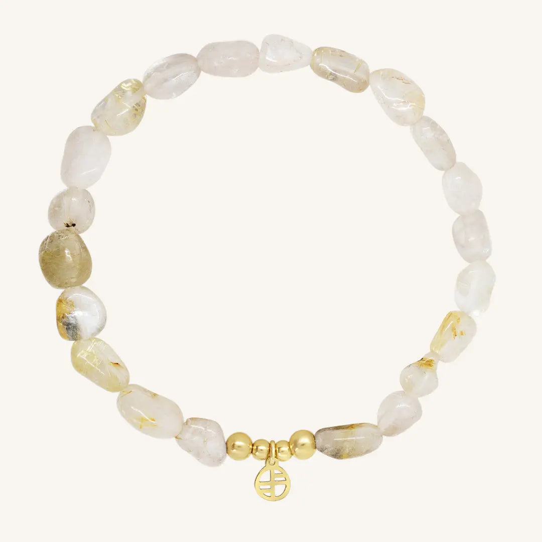 Bronte Golden Quartz Stone Bracelet for Women - Healing Crystal Jewelry for Energy, Balance & Positive Vibes - Perfect for Meditation, Yoga & Spiritual Gifts