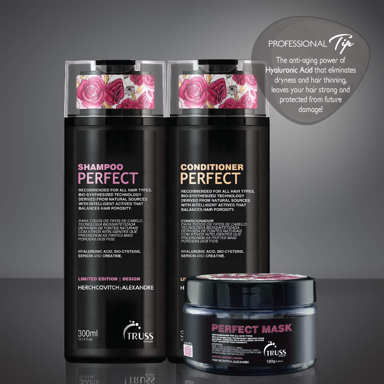 TRUSS Perfect Shampoo & Conditioner Set with Hair Mask - Sulfate Free Hair Care Kit for Damaged Hair Repair, Hydration & Shine (Best for Dry, Frizzy & Color Treated Hair) - Salon Quality Hair Treatment at Home