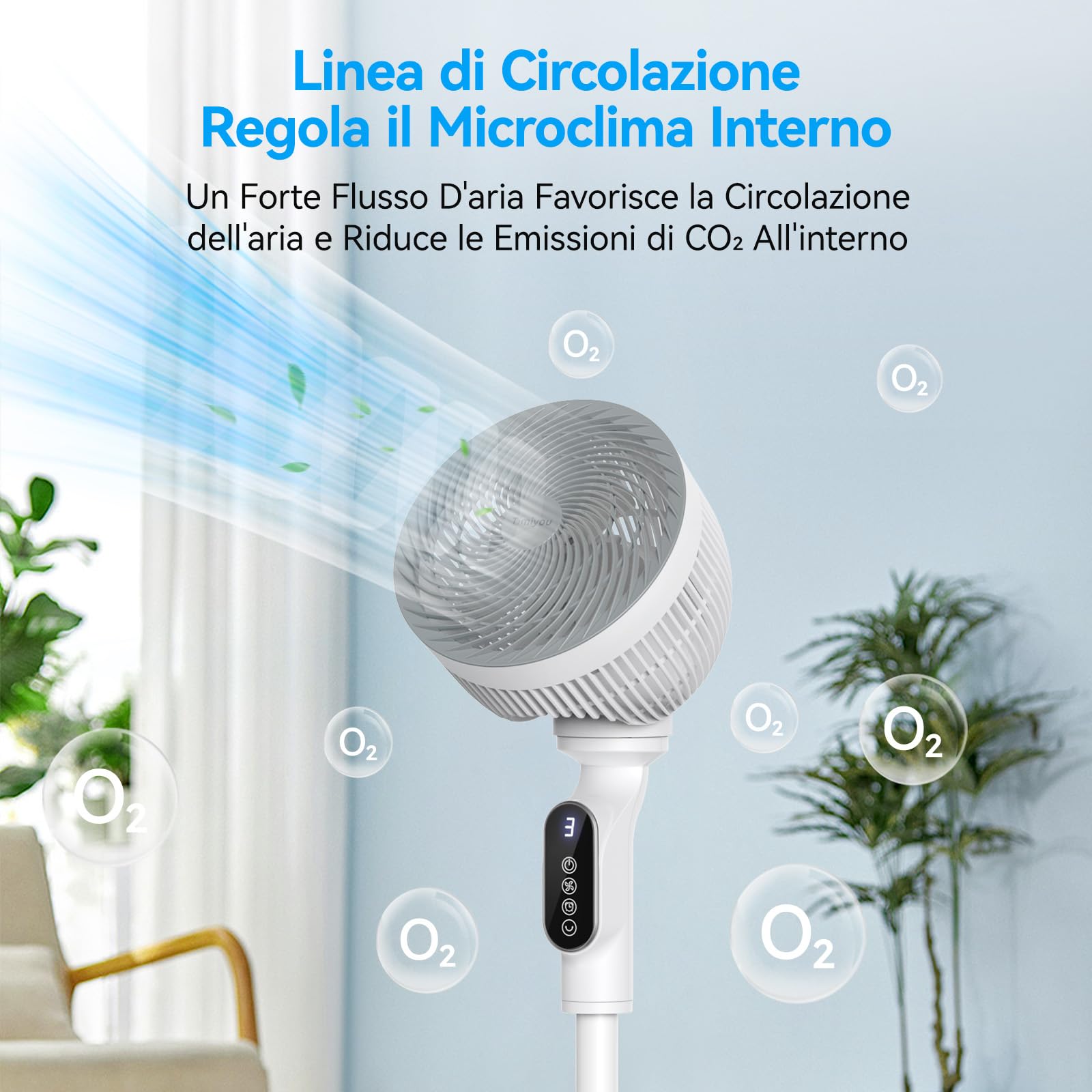 Timiyou Tower Fan with Remote Control, 6 Speed Settings, 90° Oscillation, 9-Hour Timer & Adjustable Height - Quiet Standing Air Circulator for Home, Bedroom, Office & Living Room Cooling