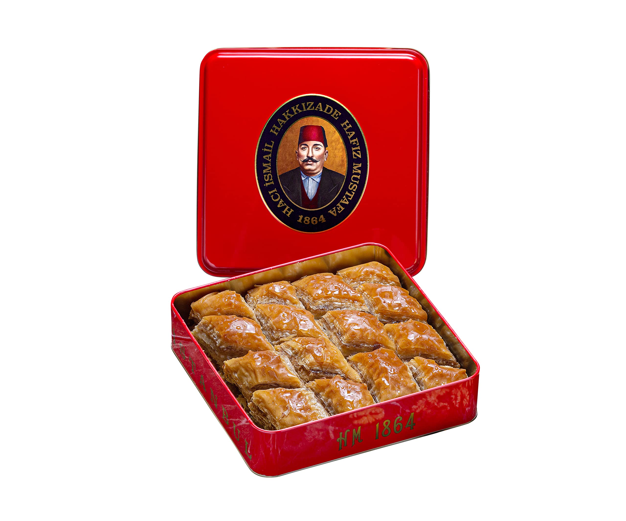 Premium Hafiz Mustafa 1864 Istanbul Baklava Pastry Gift Box - Authentic Turkish Baklava Dessert with Fresh Phyllo Dough, Pistachios, Hazelnuts & Walnuts - Perfect for Birthdays, Christmas & Special Occasions | Gourmet Snack, Holiday Gift & Party Dessert Tray