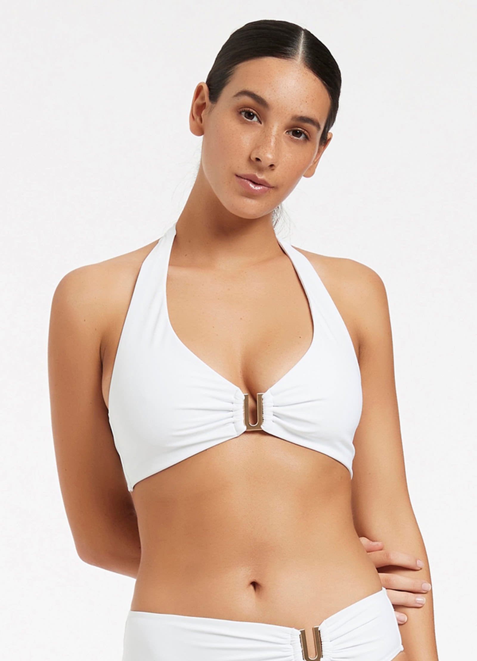 Jetset DD Halter Top for Women - Sexy White Summer Crop Top | Perfect for Beach, Pool Party & Vacation Outfits