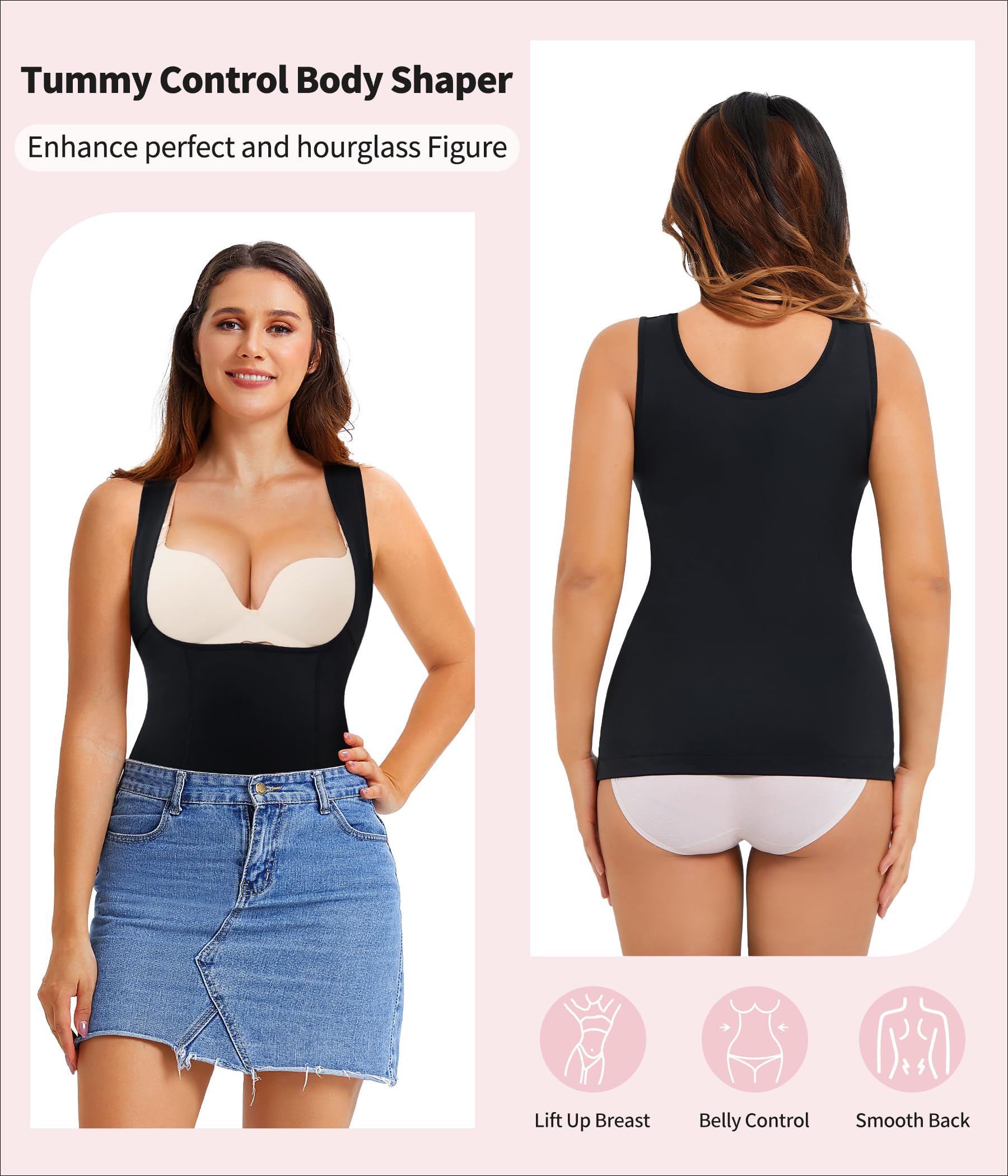Gotoly Women's Waist Cincher - Tummy Control Shapewear for Women, Slimming Compression Vest, Invisible Body Shaper for Smooth Silhouette | Perfect for Dresses, Workouts & Everyday Wear