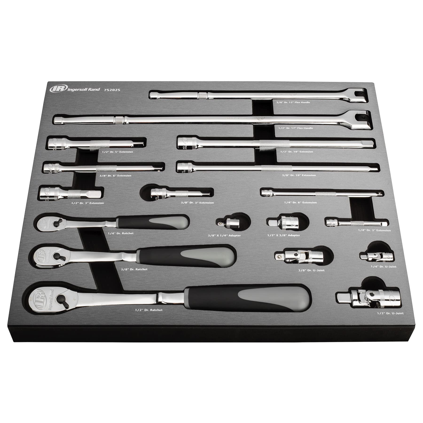 Ingersoll Rand 19-Piece Master Ratchet and Socket Set - 752025 | Professional Automotive Tool Kit for Car Repair & DIY Projects