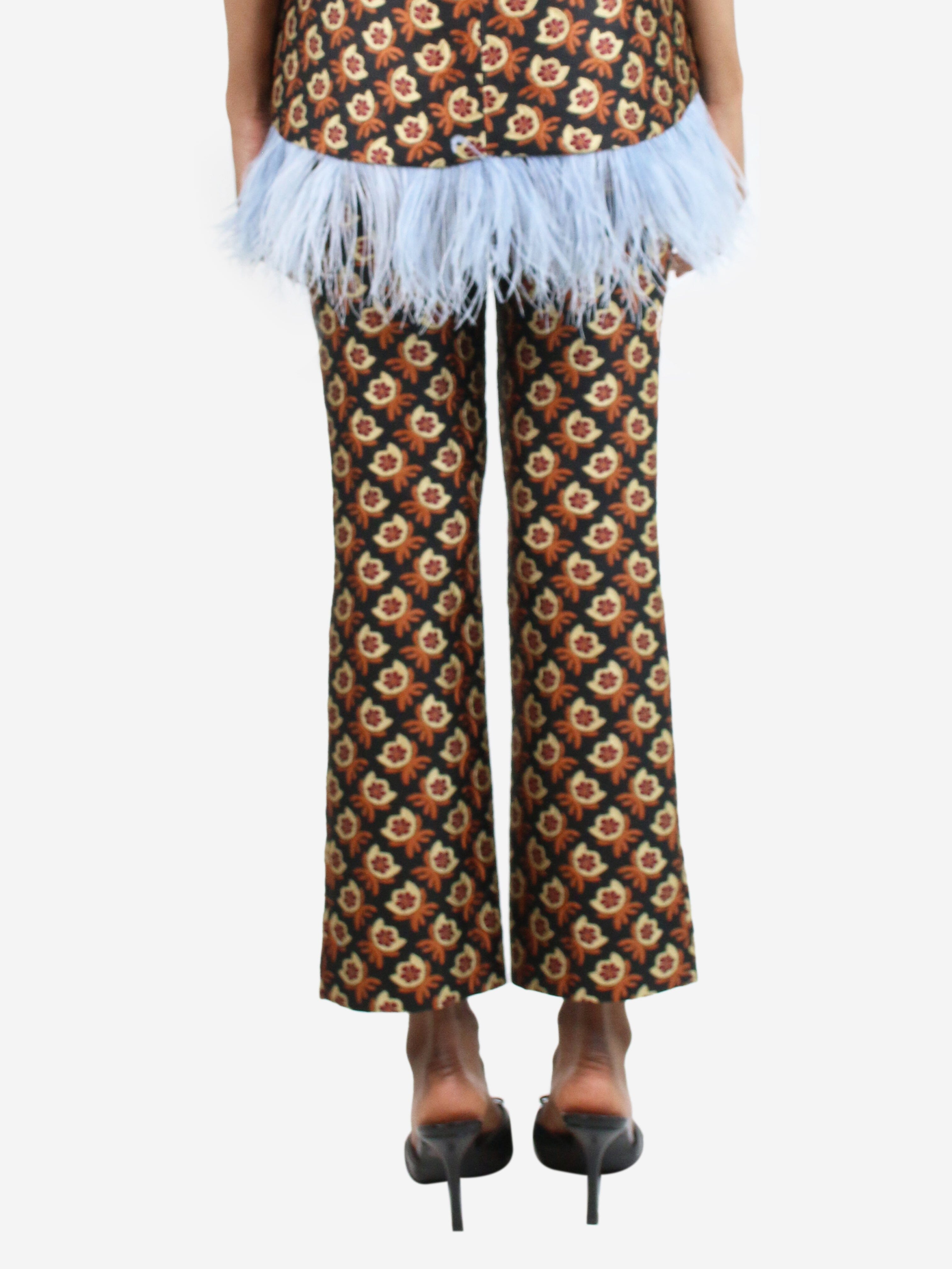 Multi 24/7 Jacquard Straight Leg Pants for Women - Size S | Comfortable & Stylish Casual Wear for Office, Travel & Everyday Use