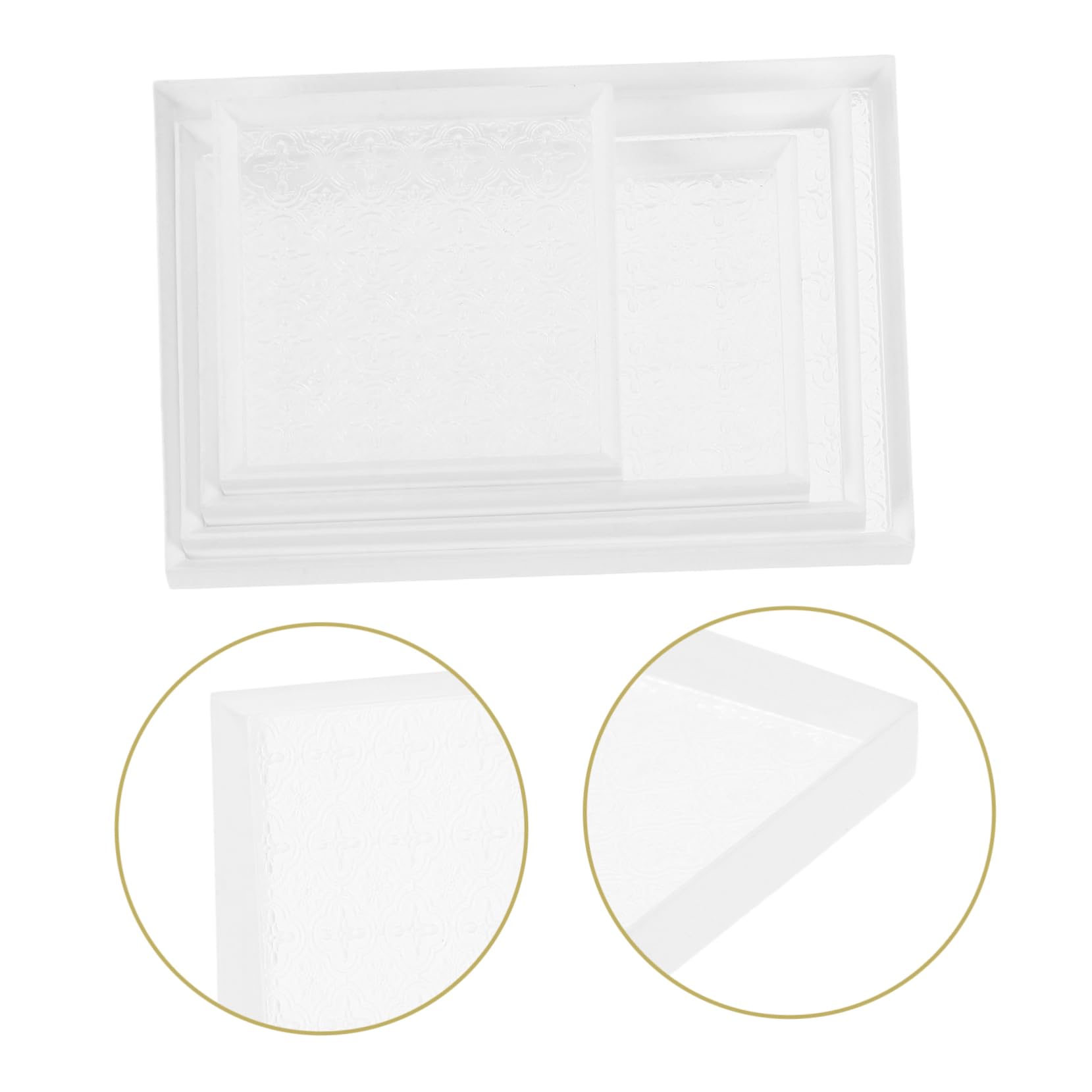VILLCASE Miniature Transparent Wooden Tray Set - 1 Set Begonia Tray, Mini Food Dish, Tiny Tableware for Dollhouse, Kitchen Scene Decoration, DIY Crafts, and Miniature Displays