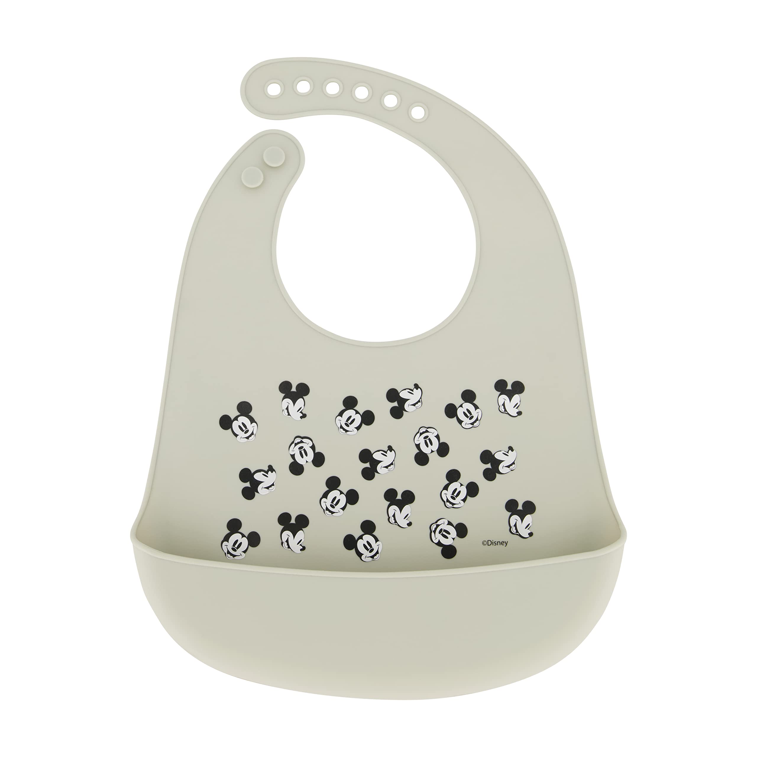 Disney 2-Pack Unisex Baby & Toddler Silicone Bibs with Food Catcher - Soft Waterproof Feeding Bibs for Mess-Free Mealtime | Perfect for Home, Travel & Daycare Use