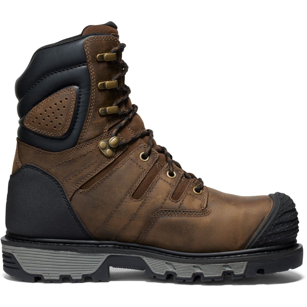 **Keen Camden Men's Size 8 Waterproof Composite Toe Work Boots - Brown (Model 1027678) | Durable & Comfortable for Construction, Hiking & Outdoor Work**