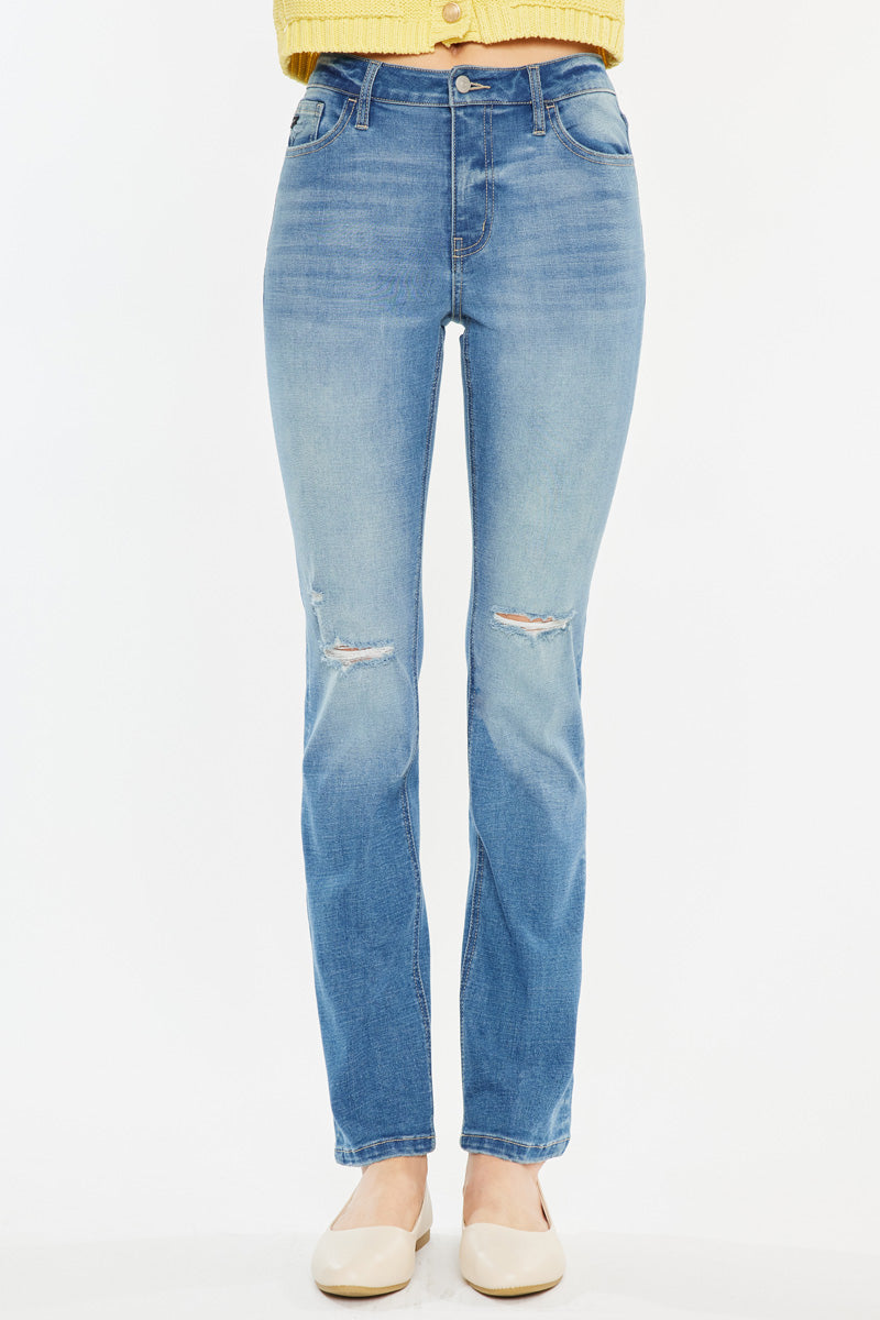 Diana Essentials High Rise Slim Straight Jeans for Women - Stretch Denim Pants with Comfortable Fit - Perfect for Casual Wear, Office & Date Night