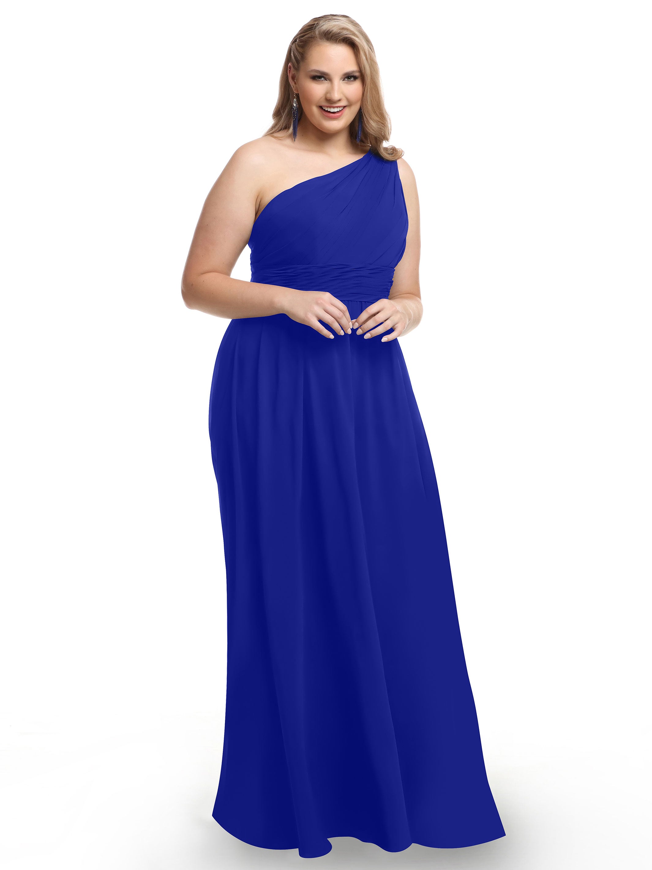 Elegant One Shoulder A-Line Chiffon Bridesmaid Dress with Ruching - Perfect for Weddings, Formal Events & Special Occasions