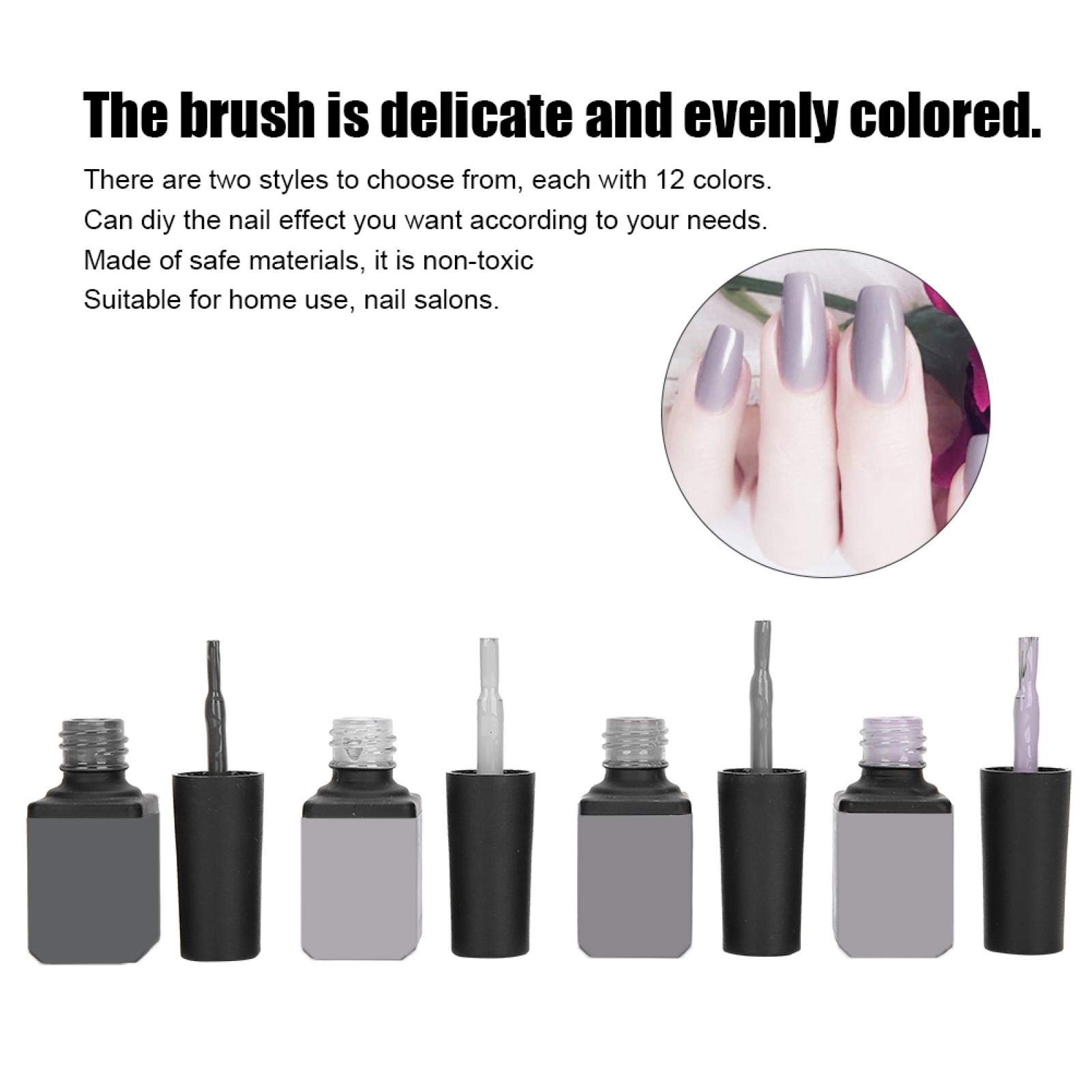Soak Off UV LED Nail Gel Polish Kit - Gray Pink Blue Colors for Home & Salon Use - Glossy & Matte Finish - Long Lasting & Easy Removal (Granny Grey WB01-12) - Perfect for DIY Manicures, Nail Art Designs, and Professional Nail Salons