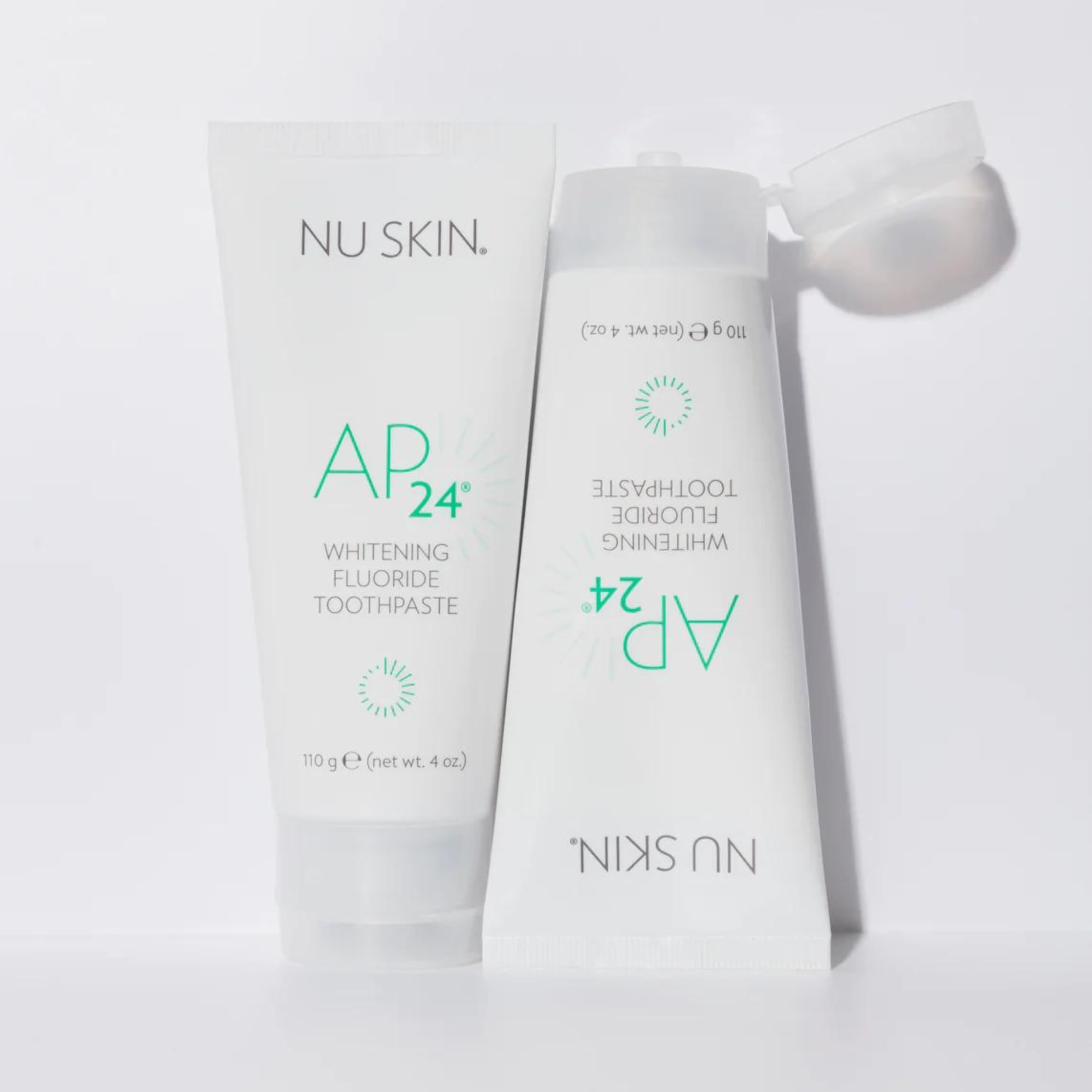 Nu Skin AP 24 Whitening Fluoride Toothpaste 4oz - Brightens & Whitens Teeth, Fights Cavities | Vanilla Mint Flavor | 2 Pack for Daily Oral Care & Fresh Breath
