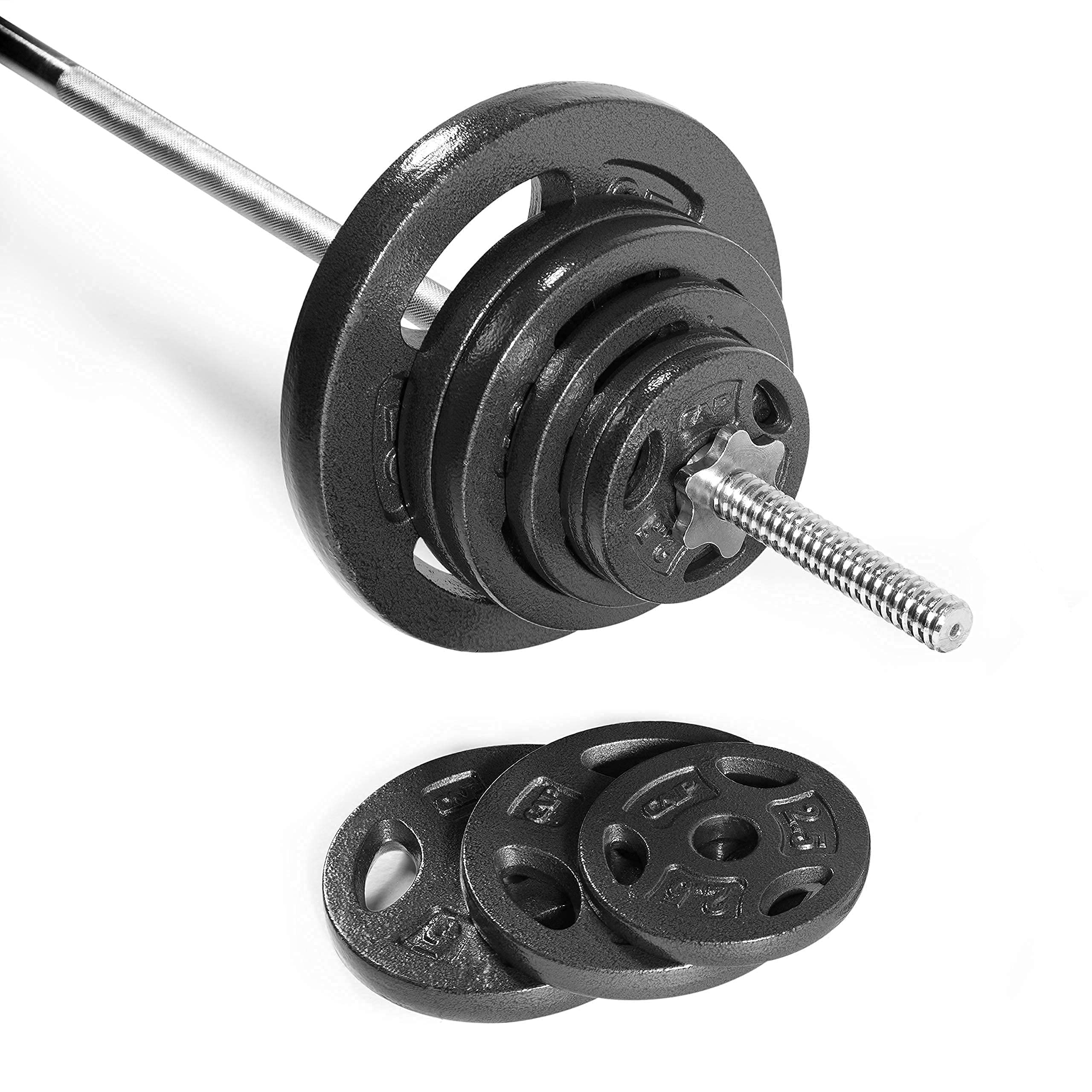 WF Athletic Supply 1-Inch Cast Iron Standard Grip Weight Plate - 5lb/10lb/25lb Options for Strength Training & Home Gym (Charcoal/Gray) - Perfect for CrossFit, Powerlifting & Weightlifting Workouts