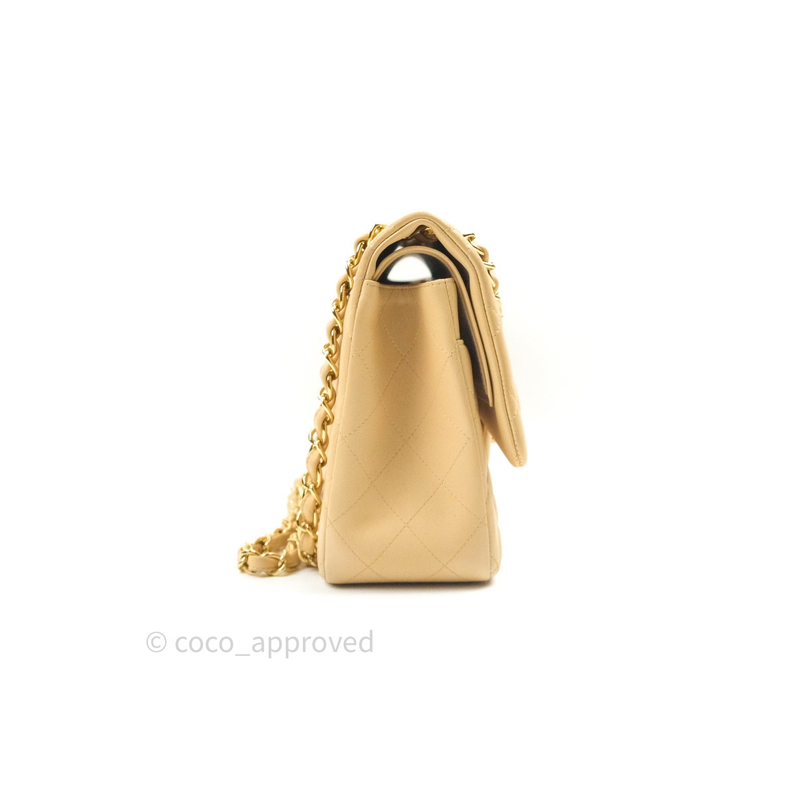 Chanel Classic Jumbo Double Flap Bag Beige Lambskin Leather with Gold Hardware - Luxury Designer Handbag for Women, Perfect for Parties, Dating & Special Occasions
