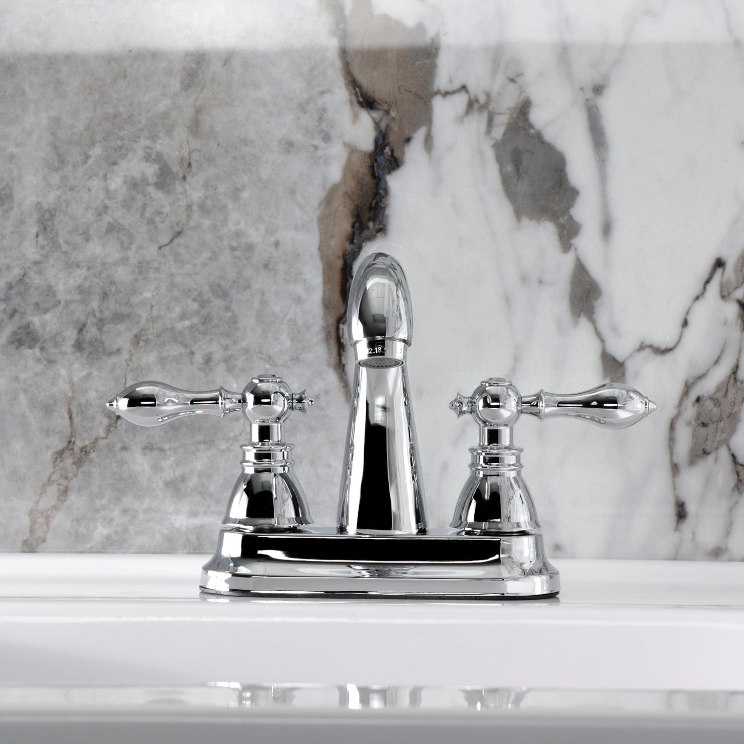 FSY5611ACL Classic American 4-Inch Centerset Bathroom Faucet - Double Handle Deck Mount with Pop-Up Drain - Polished Chrome Finish - Perfect for Small Bathrooms & Powder Rooms