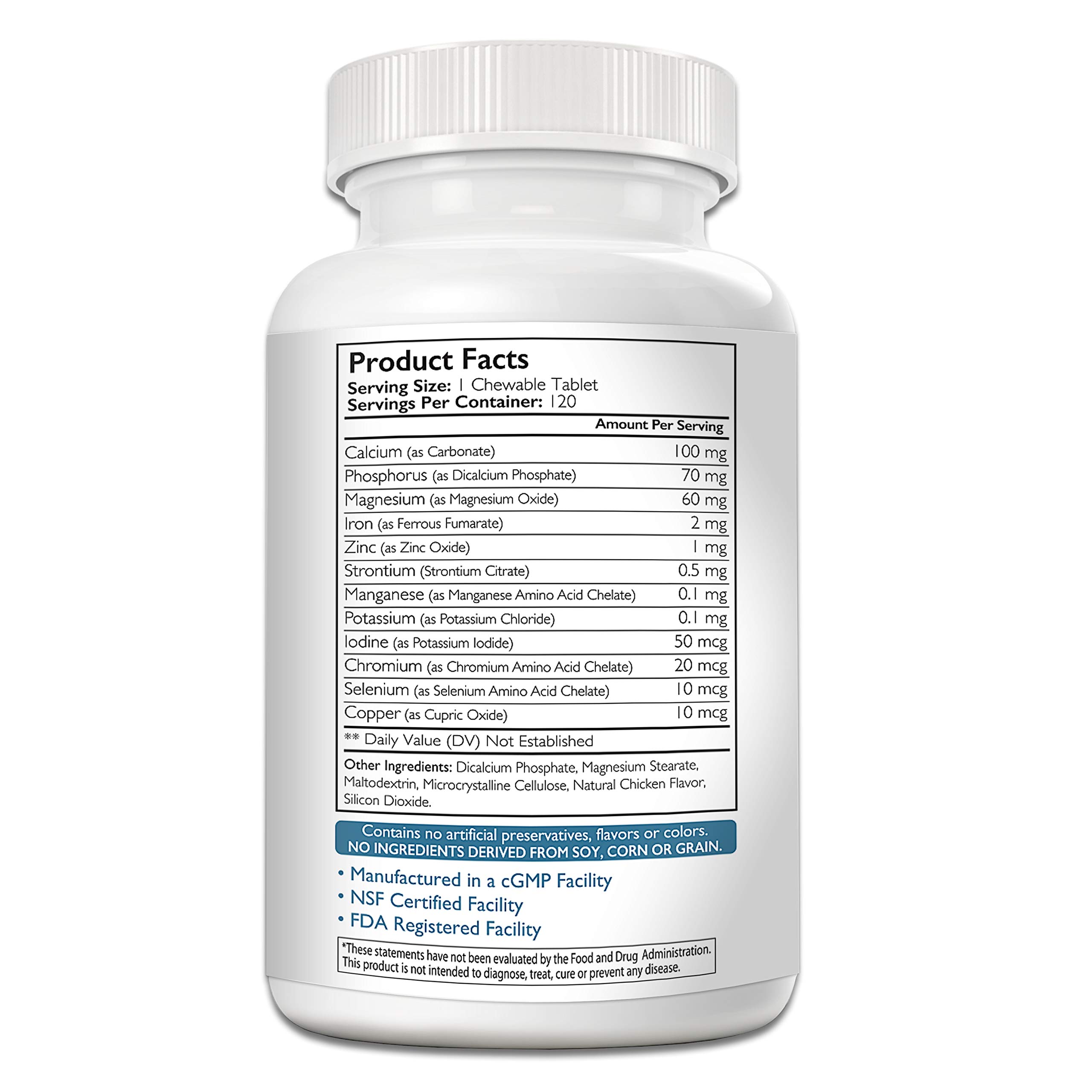 Premium Dog Mineral Supplements with Calcium, Phosphorus & Magnesium - Supports Bone Health, Muscle Function & Immune System - 120 Tasty Chewable Tablets for Large & Small Dogs - Ideal for Active Pets & Senior Dogs