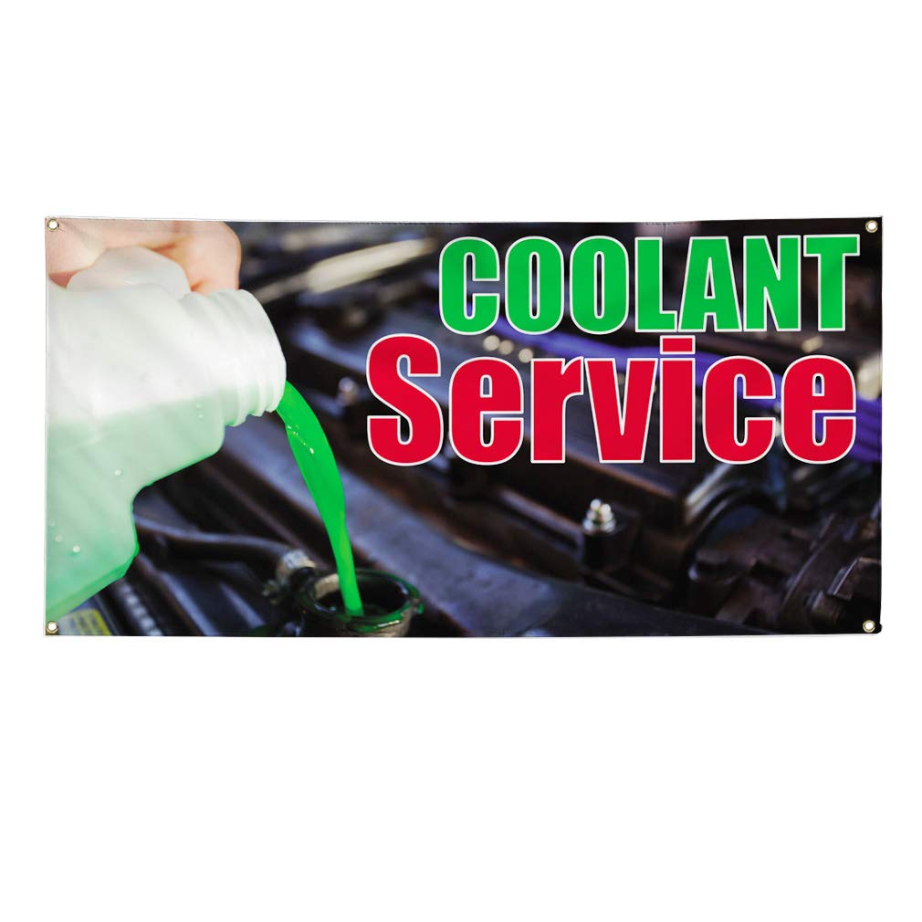 Vinyl Banner - 48x96 Inches, Weatherproof Outdoor Advertising Sign with 8 Grommets for Coolant Service, Business Promotion & Industrial Yard Use - Perfect for Events, Construction Sites & Retail Displays
