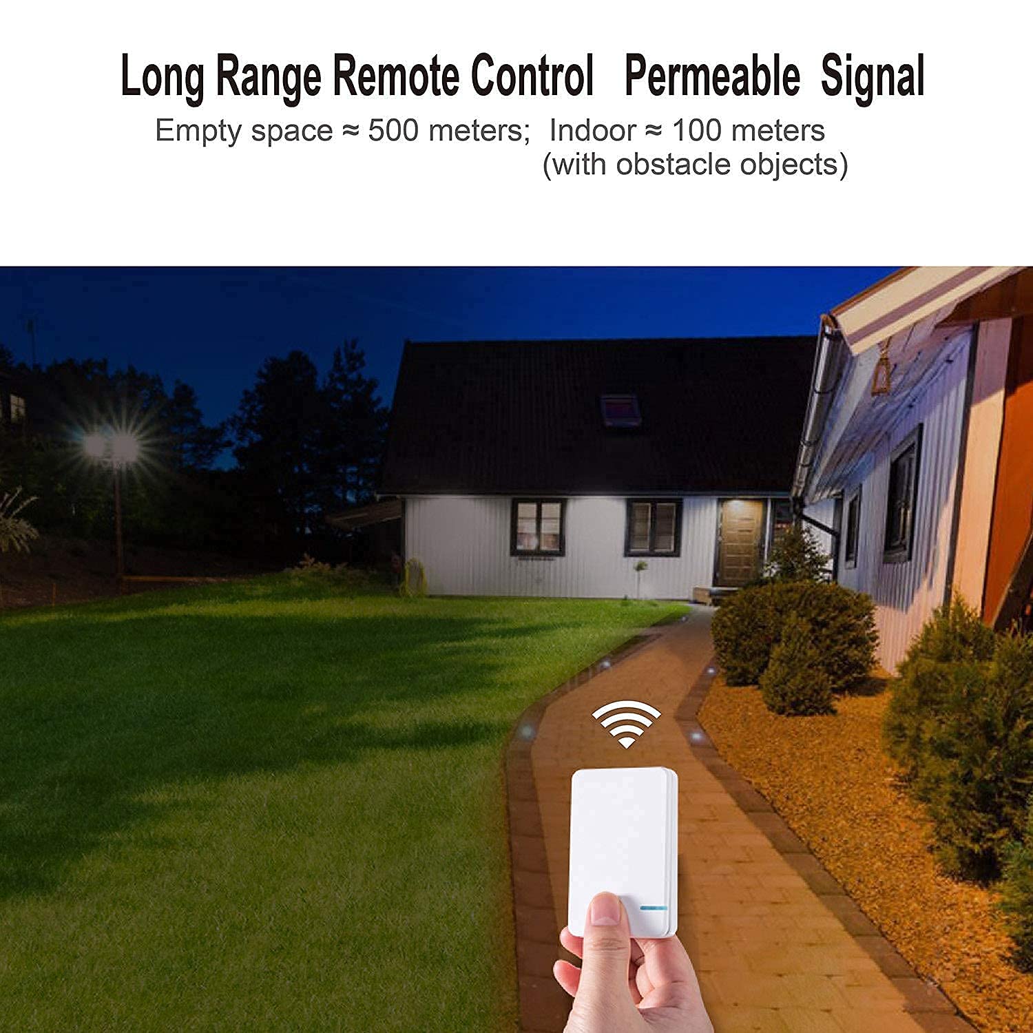 Thinkbee Wireless Light Switch and Receiver Kit - No Wiring Needed, Remote Control for Outdoor Lights, Ceiling LED Lamps (3 Switches + 1 Receiver) - Perfect for Home, Garage, and Backyard Lighting Control
