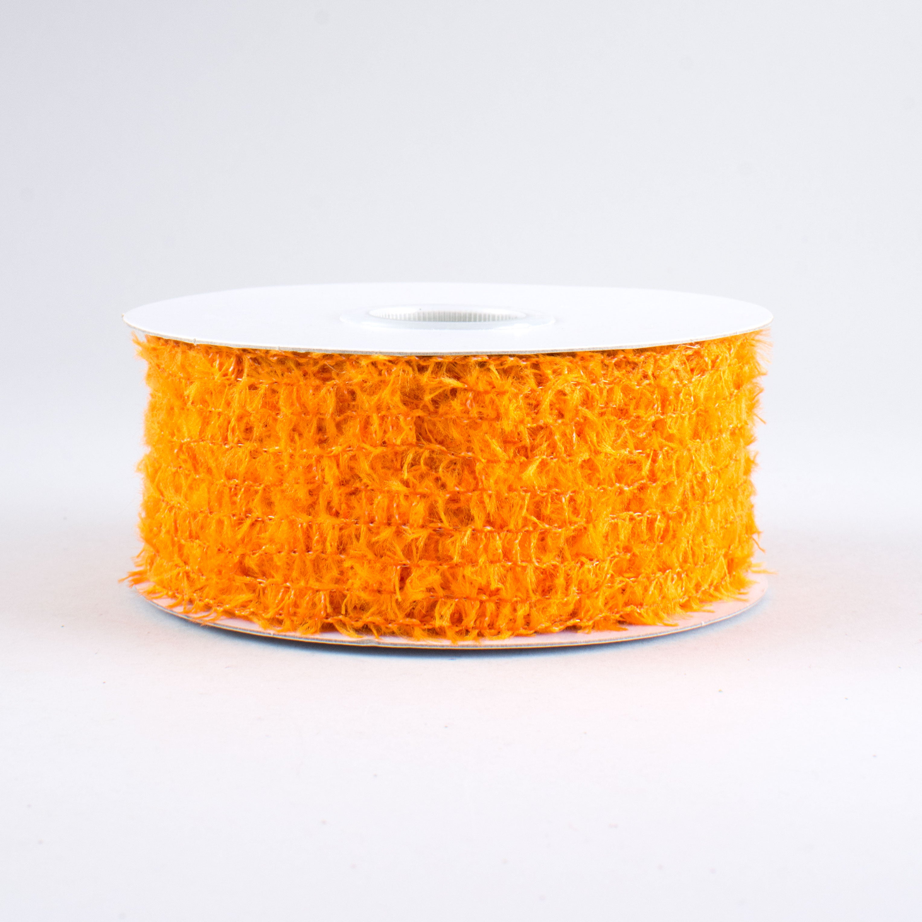 1.5 Inch Fuzzy Open Weave Ribbon - Soft Decorative Orange Ribbon (10 Yards) for Gift Wrapping, DIY Crafts, Hair Bows and Party Decorations