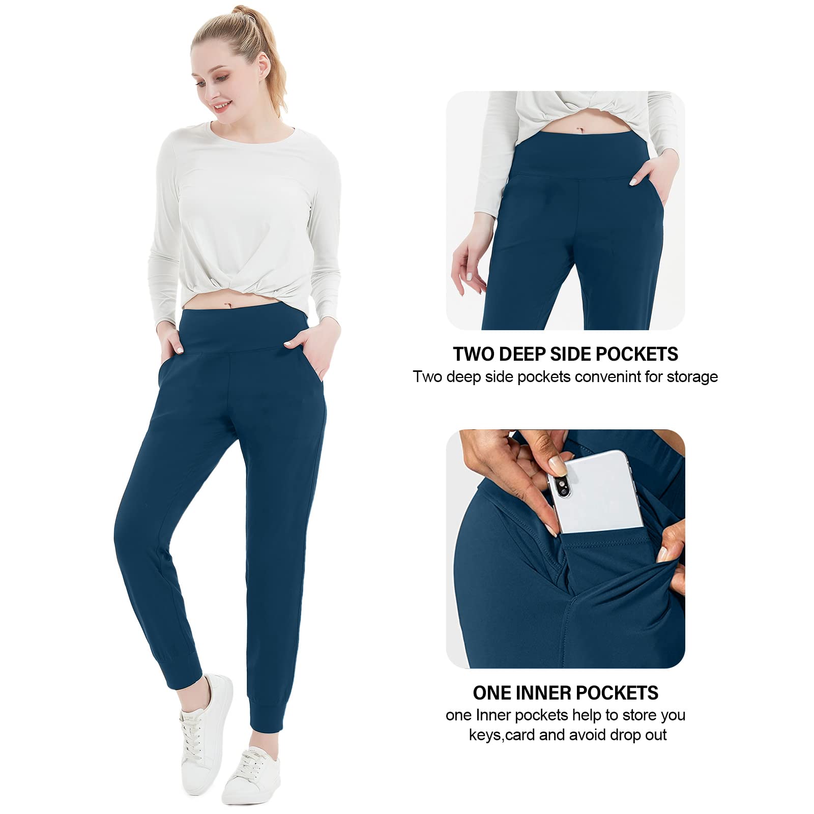 Women's Lightweight Joggers Pants - Athletic Running Sweatpants with Pockets, Tapered Casual Lounge Pants for Workout, Yoga, Gym & Everyday Wear
