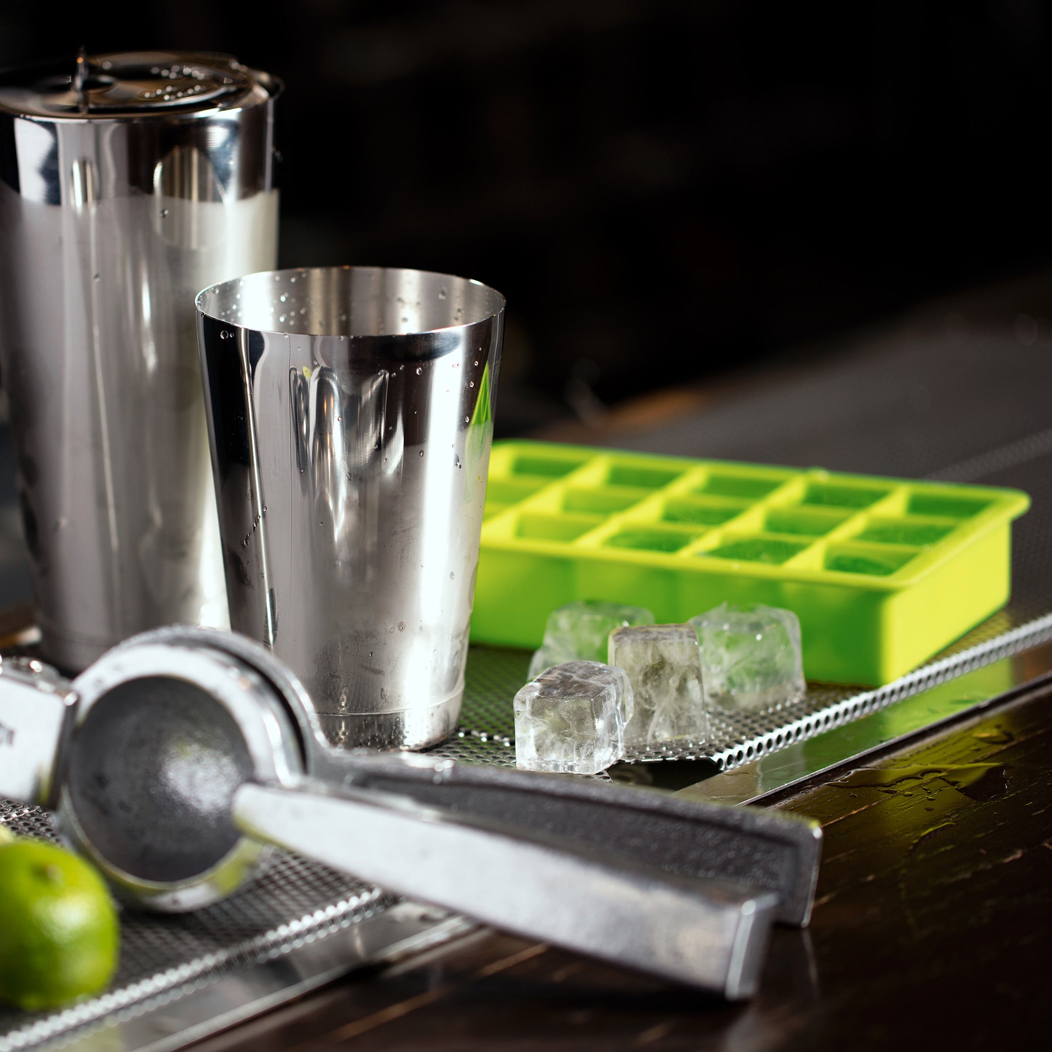 1.25 Inch Square Ice Cube Tray - BPA-Free Food Grade Silicone Mold for Whiskey, Cocktails & Beverages - Perfect for Home Bars, Parties & Kitchen Use (Green)