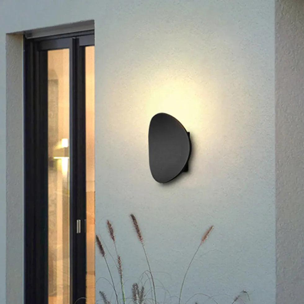 Modern Pebble-Shaped LED Uplight Outdoor Wall Lights - Waterproof Landscape Lighting for Garden, Patio, Pathway & Facade Illumination