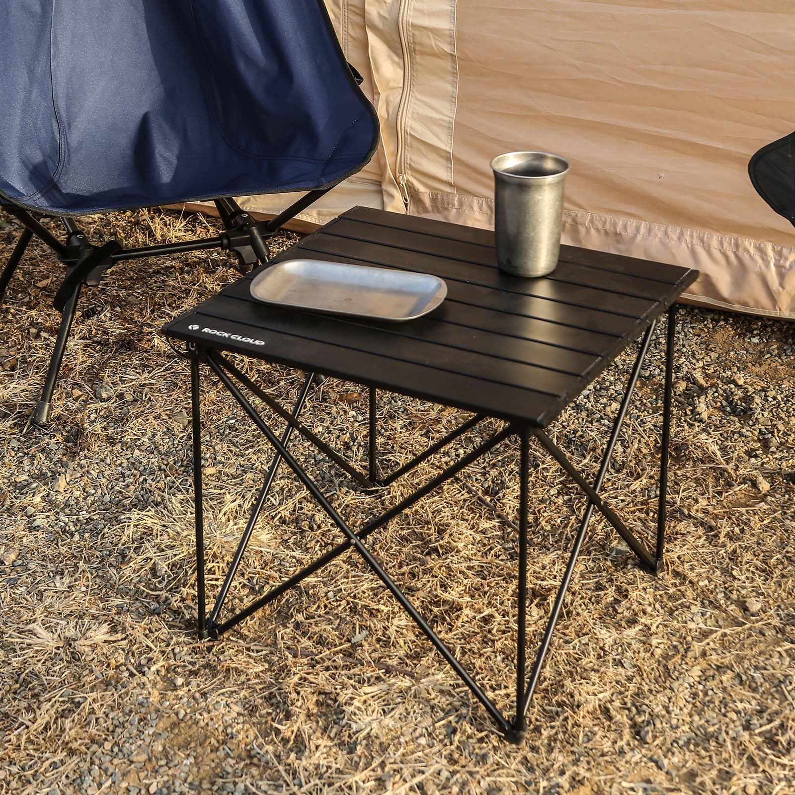 Ultralight Aluminum Folding Camping Table - Portable Compact Beach Picnic Table for Outdoor Camping, Hiking, Backpacking | Reinforced Frame, Medium Size | Perfect for Beach Parties, Backyard BBQs & Tailgating